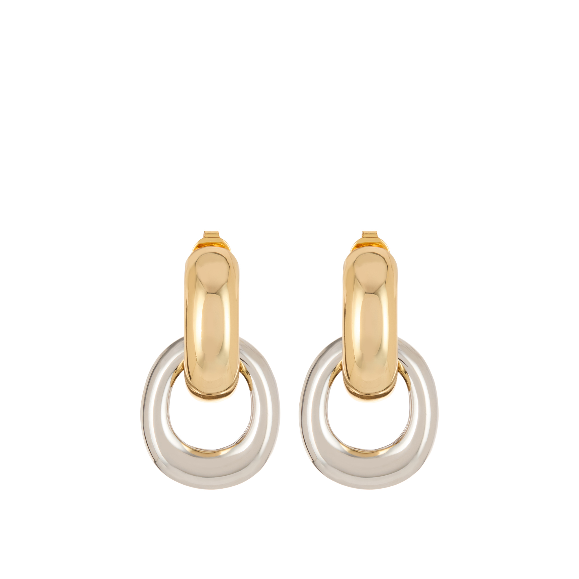 Leia Two Tone Hoop Earrings