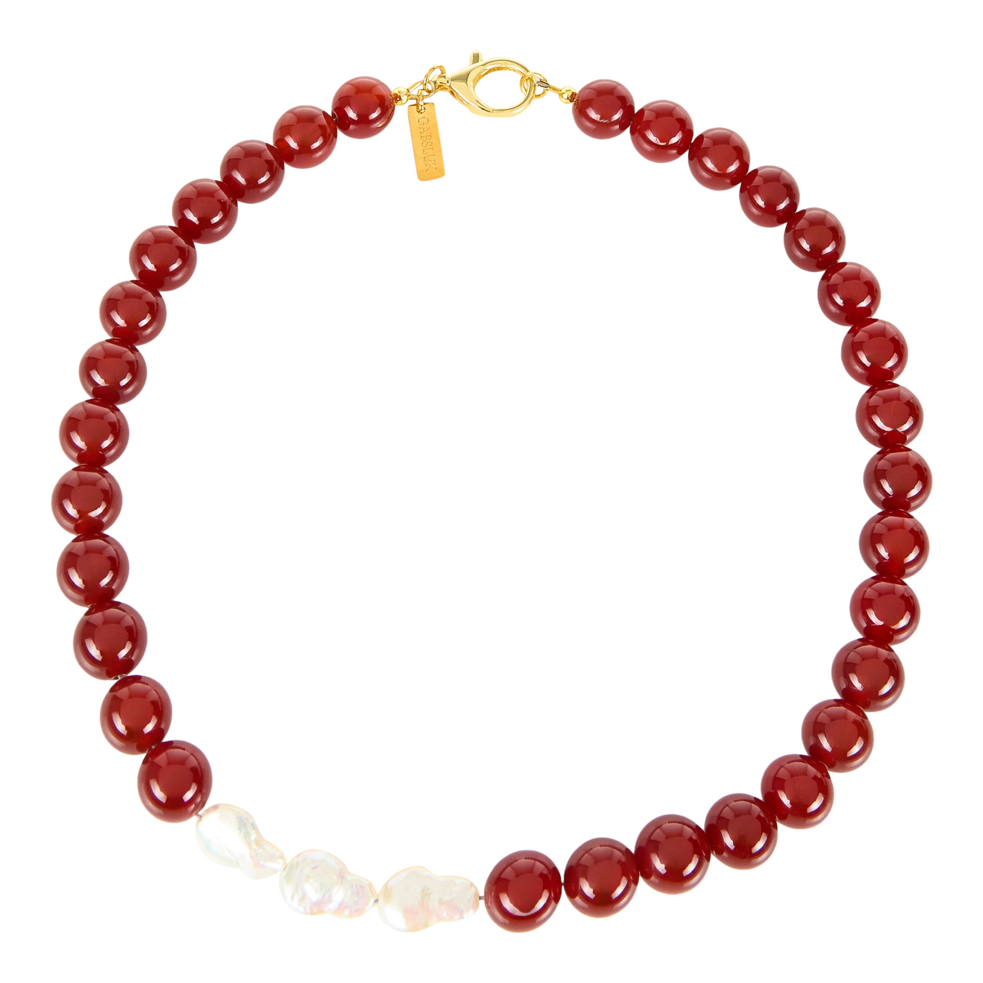 Carnelia Beaded Pearl Necklace