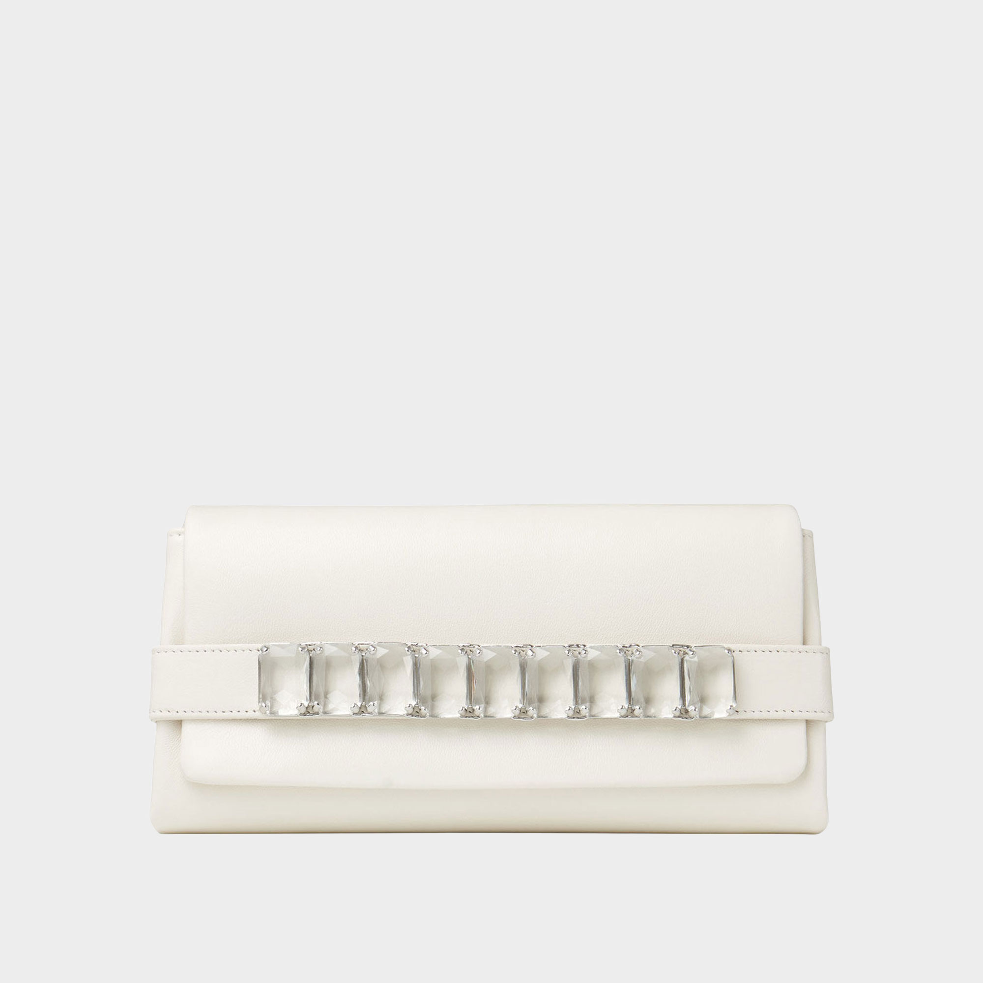 Kya Crystal Leather Clutch