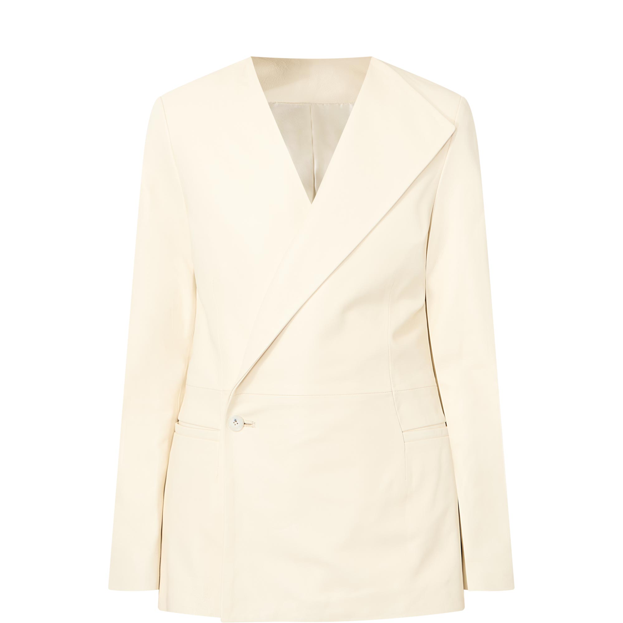 Paoli Asymmetric Leather Blazer