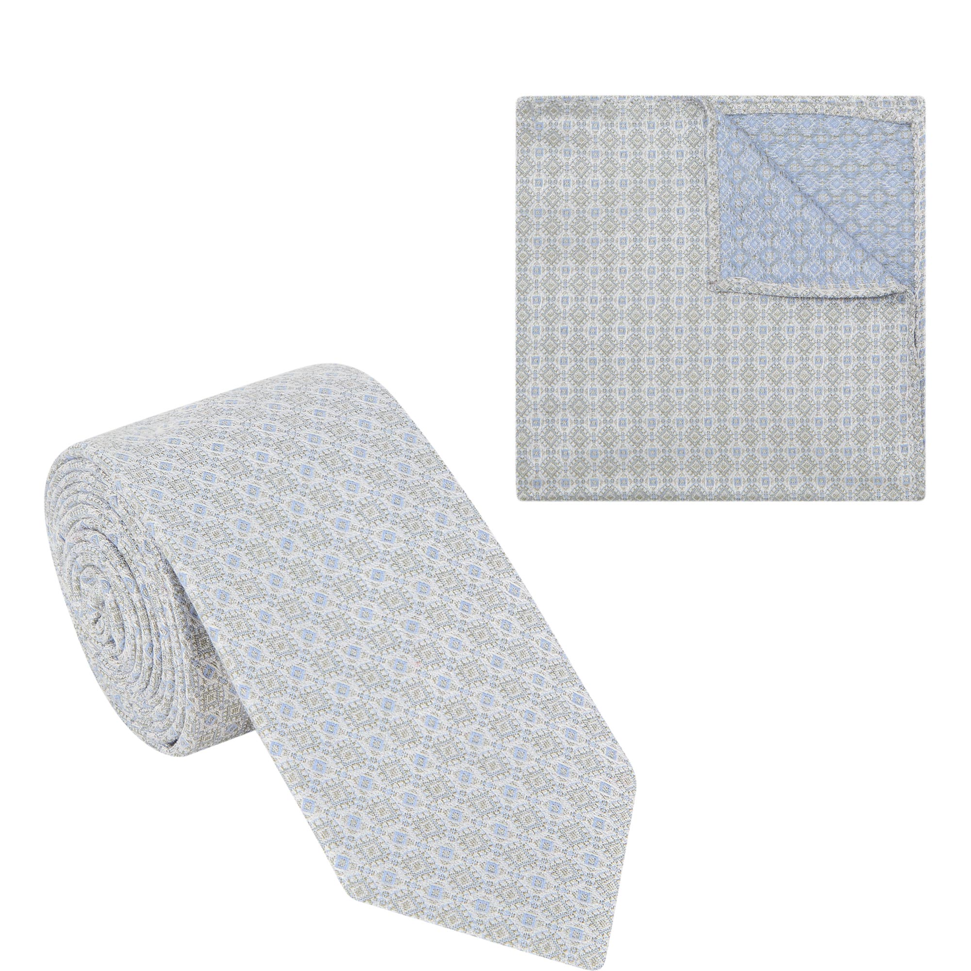 Grid Pocket Square & Tie