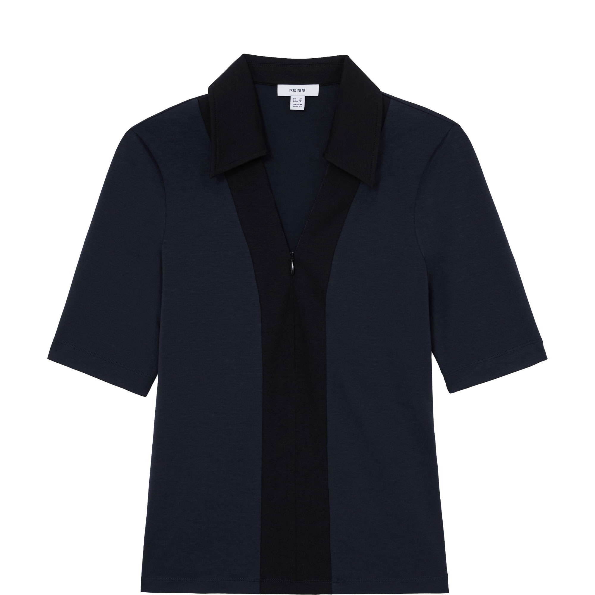 Denny Colour-Block Half-Zip Polo Shirt