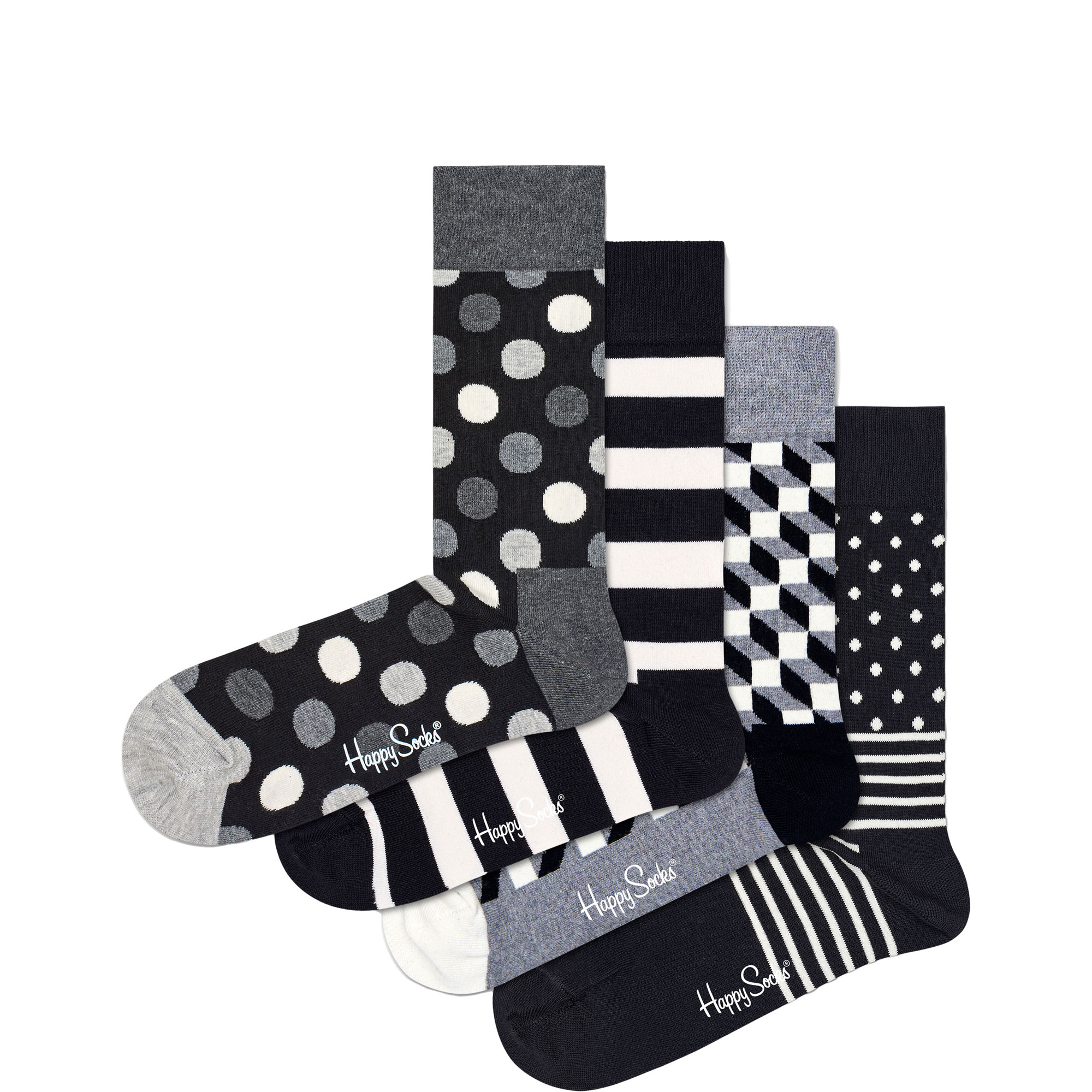 Four-Pack Classic Black & White Socks Gift Set