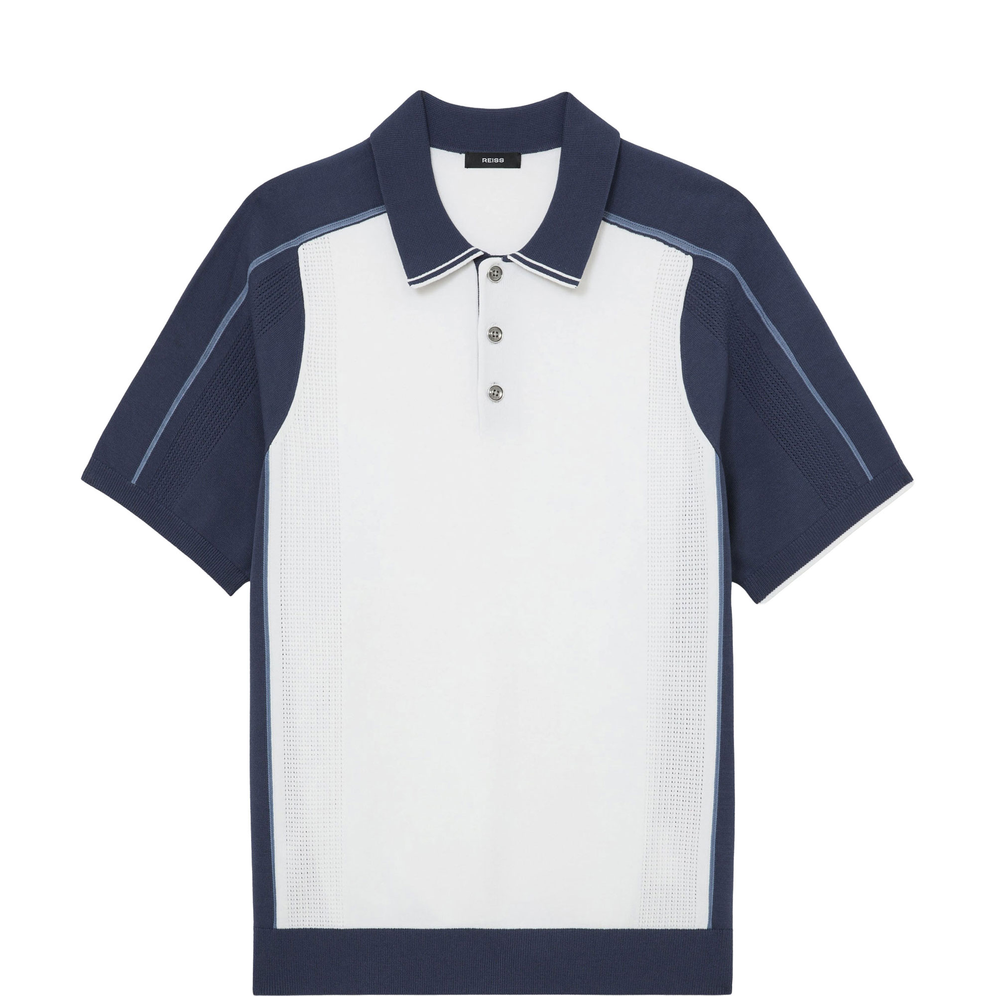 Claremont Colour-Block Knitted Polo Shirt