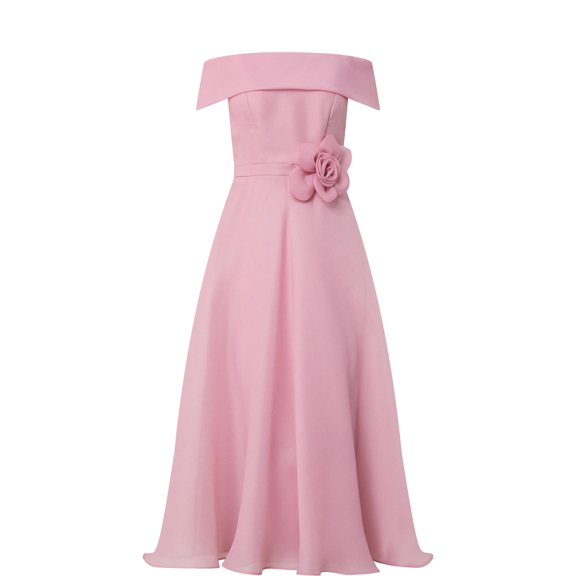 Floral Appliqu&eacute; Off-The-Shoulder Dress