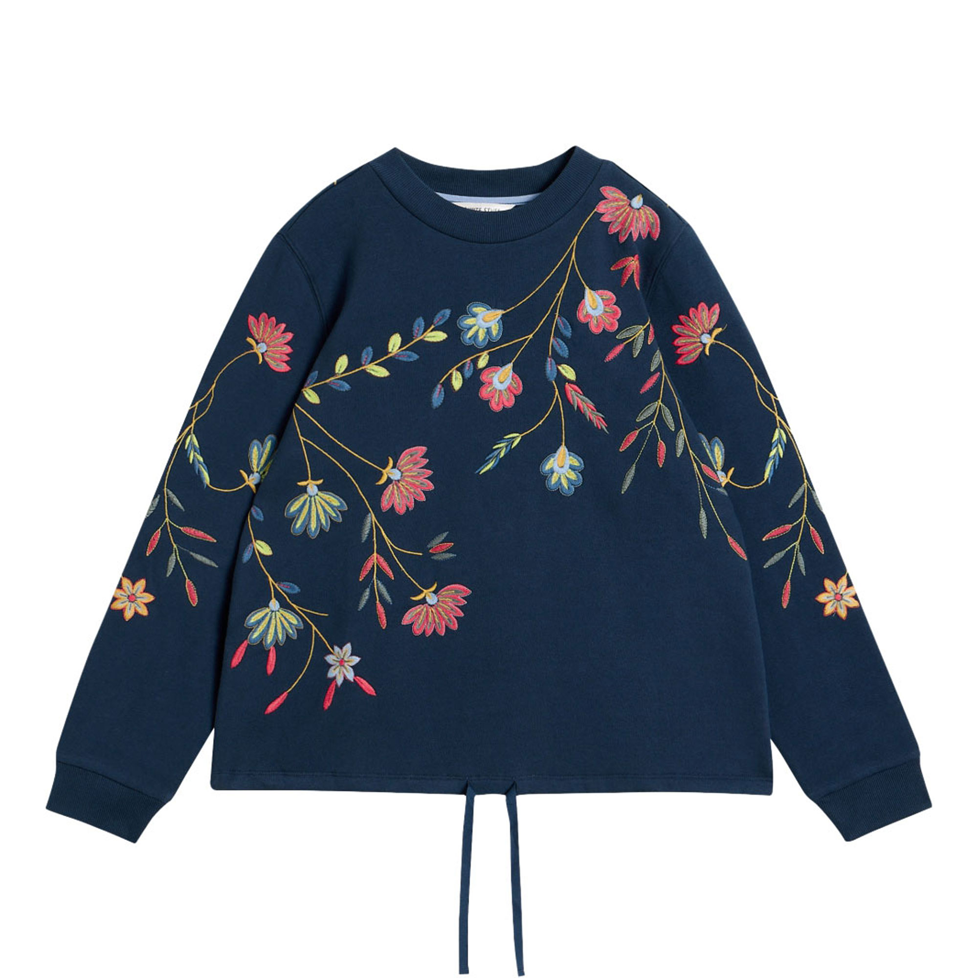 Floral Drawstring Sweatshirt
