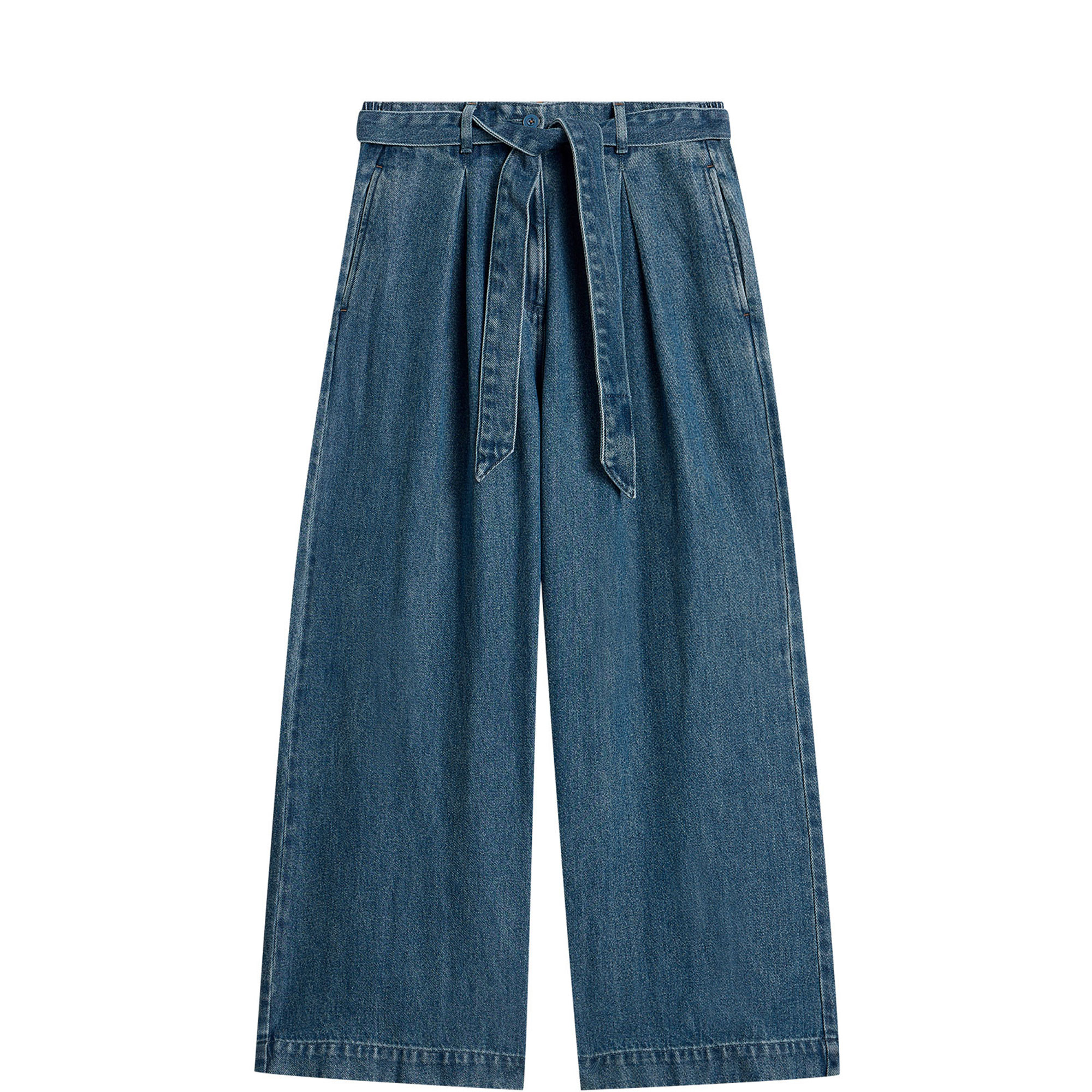 Lyle Denim Belted Wide Leg Jeans