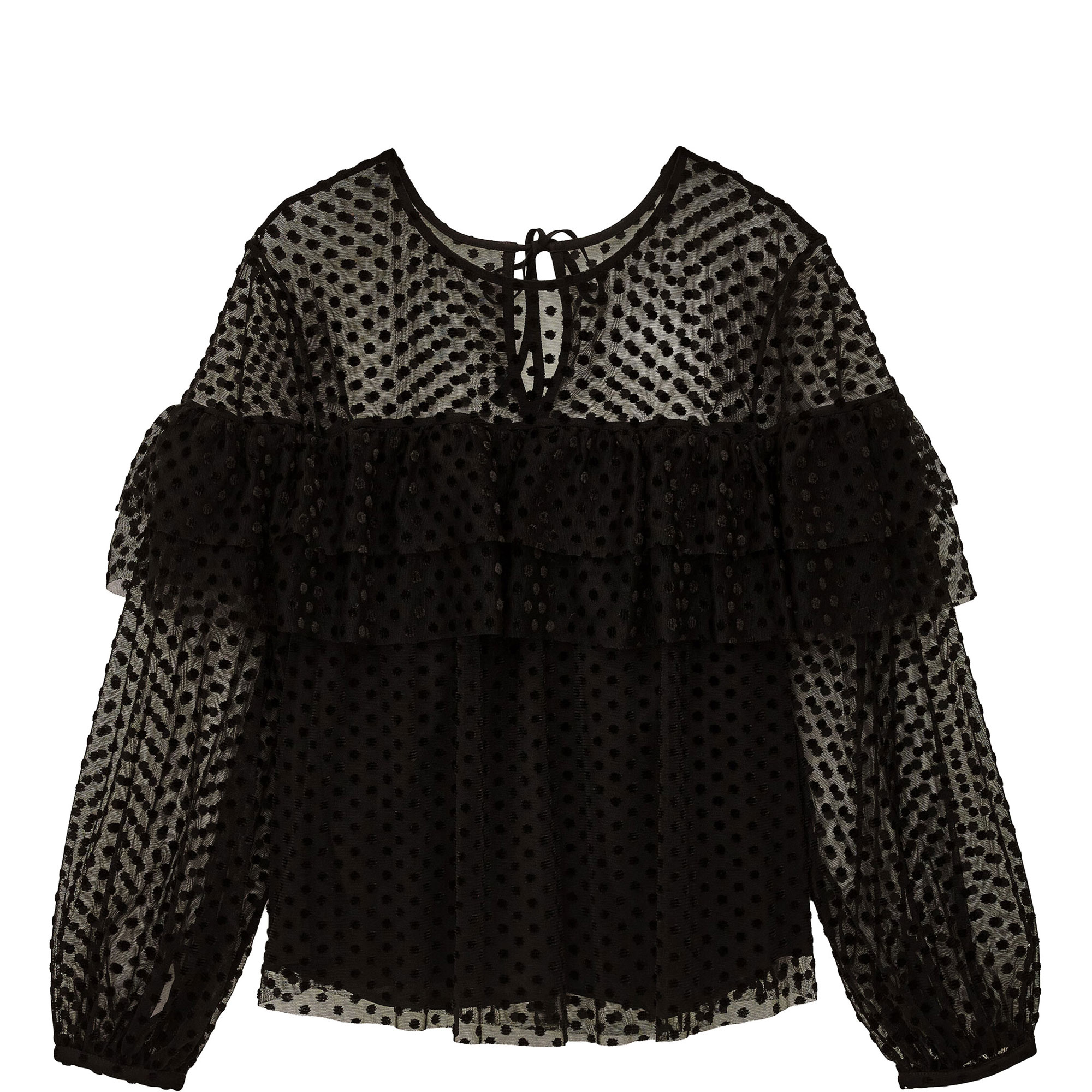 Raff Sheer Dotted Blouse