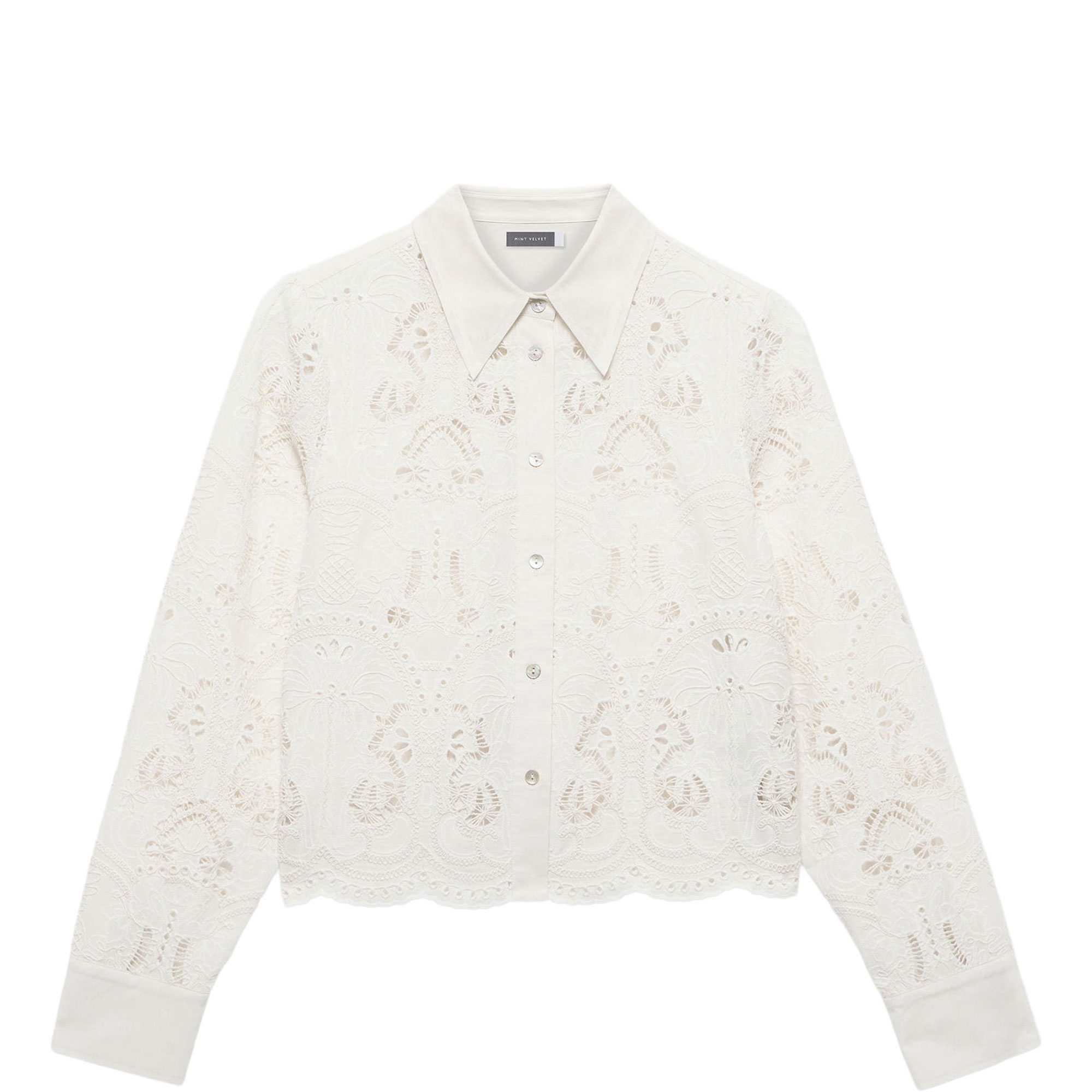 Crochet Palm Cropped Shirt