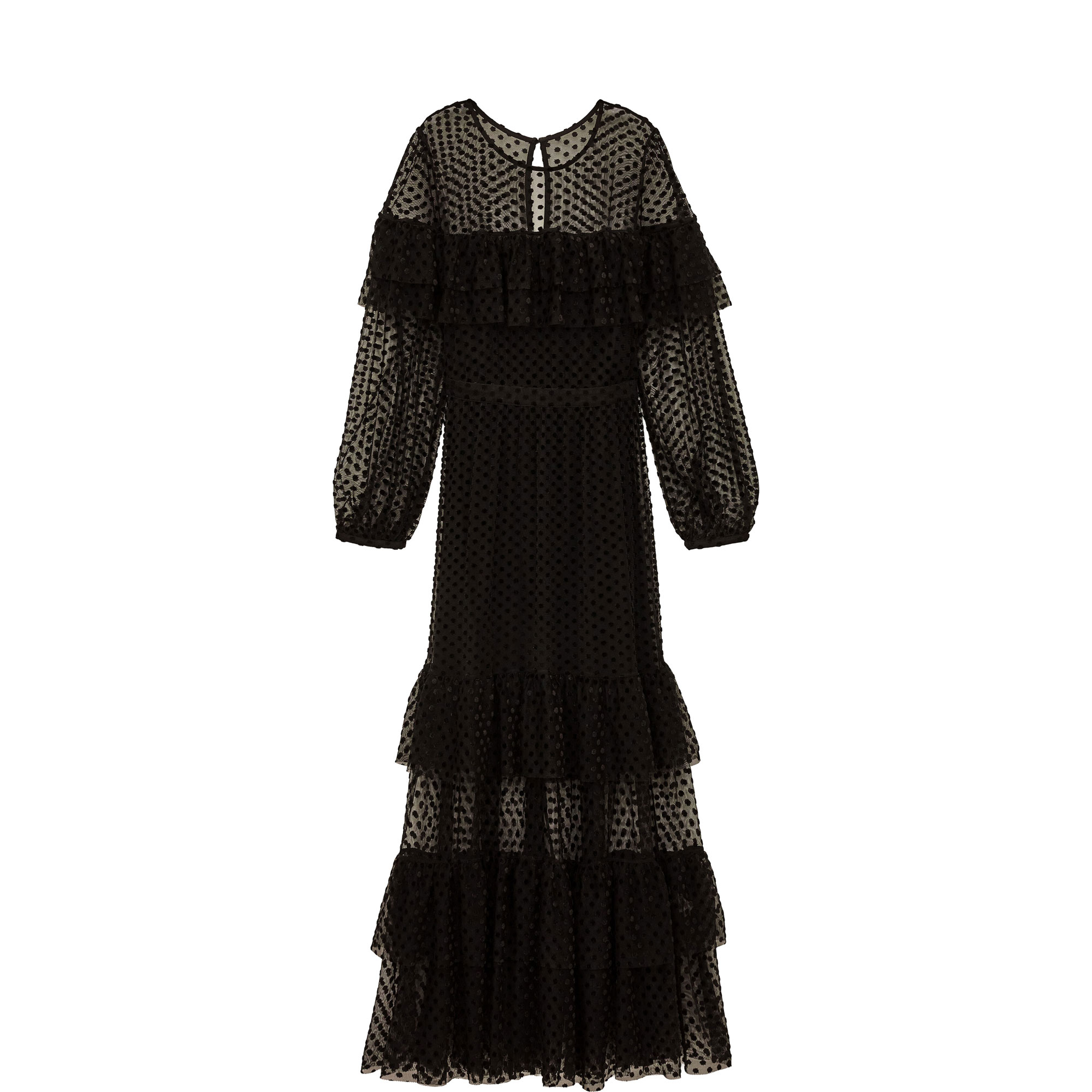 Rita Sheer Dotted Flared Dress