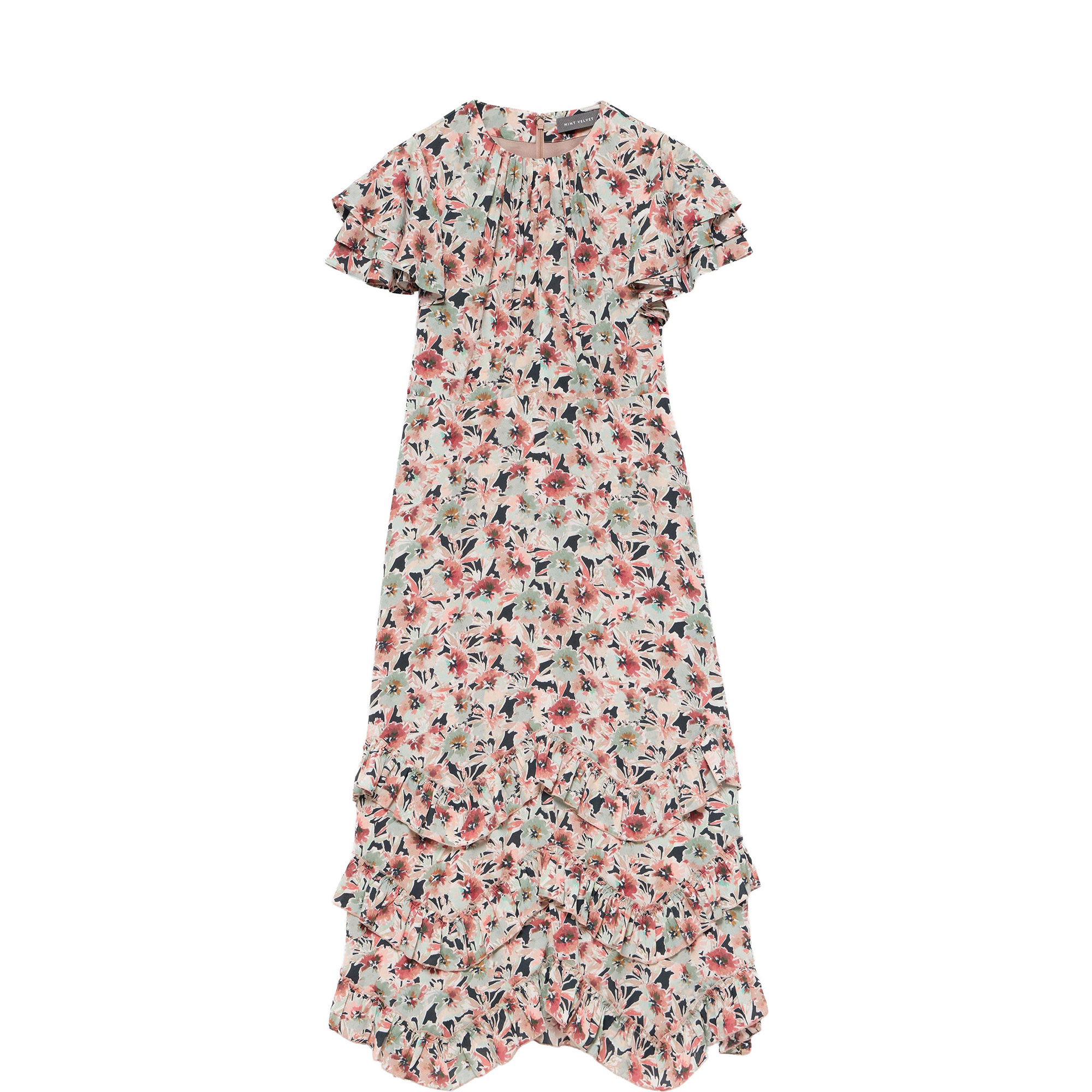 Floral Tiered Flared Dress