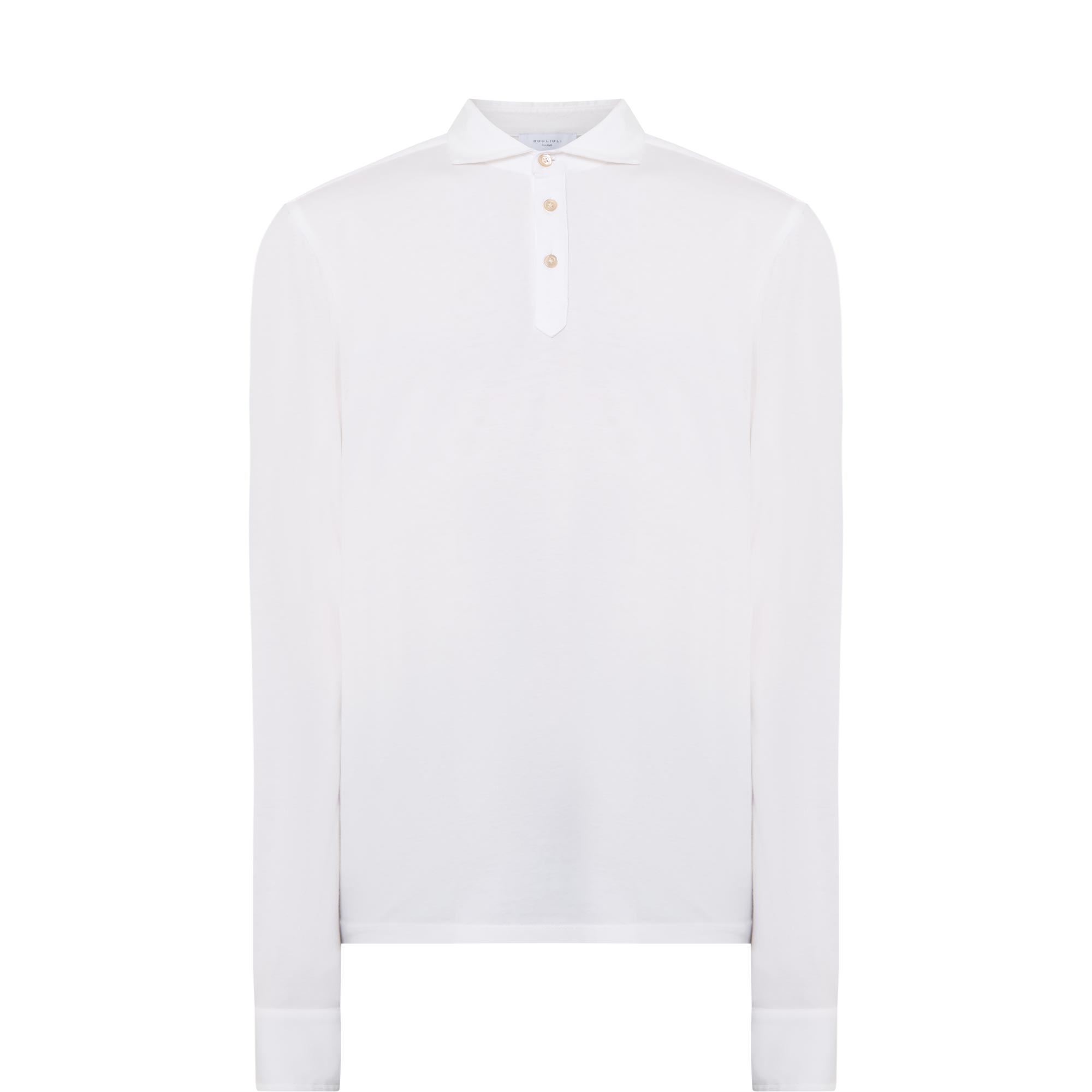 Solid Long-Sleeved Polo Shirt