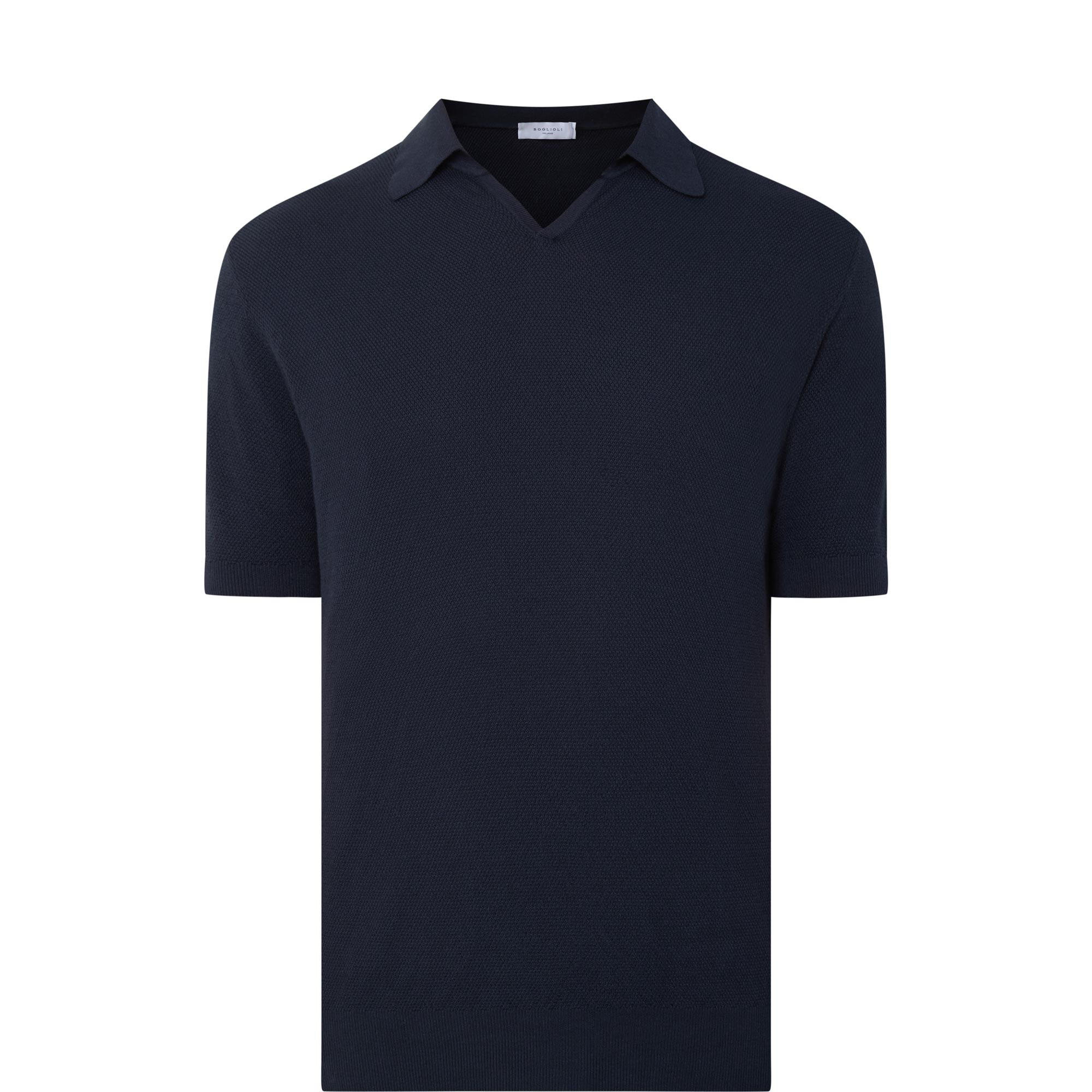 Structure Fine Knit Polo Shirt