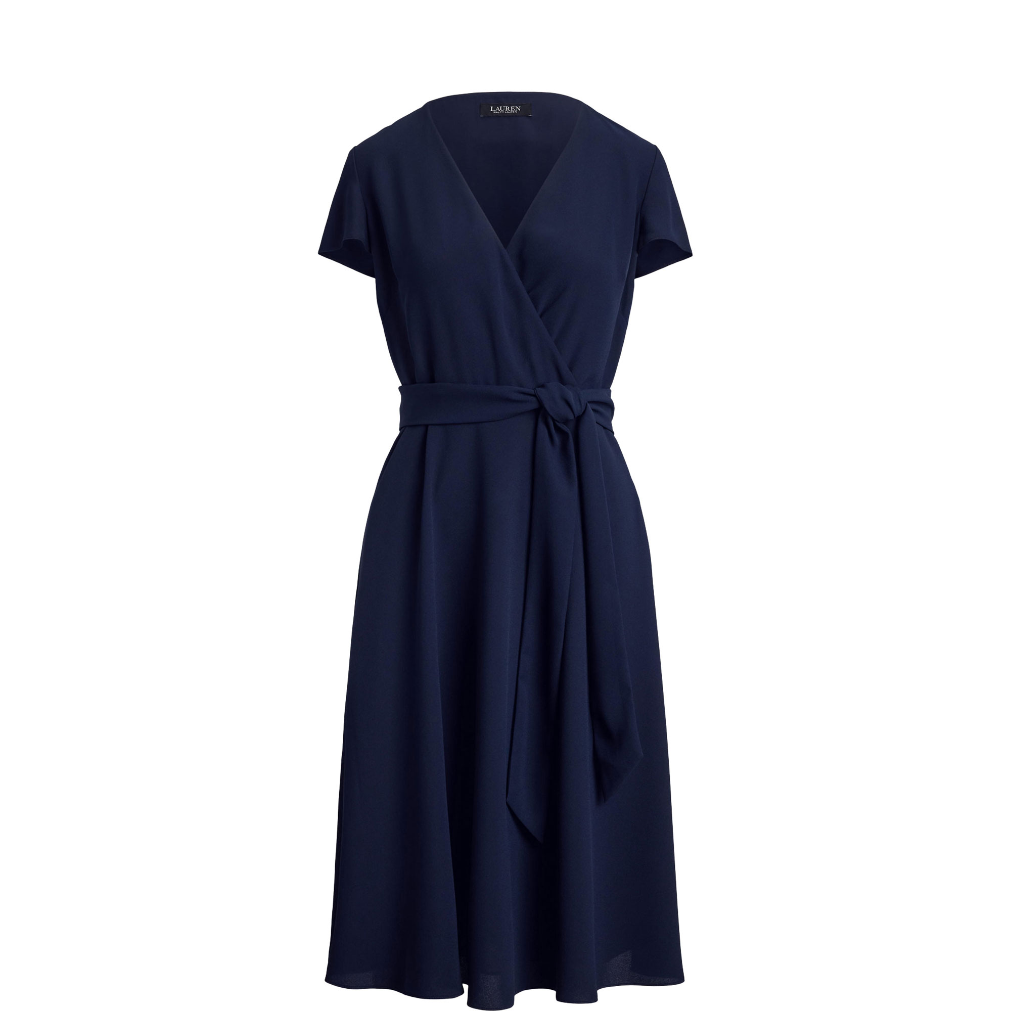 Belted Georgette Wrap Dress