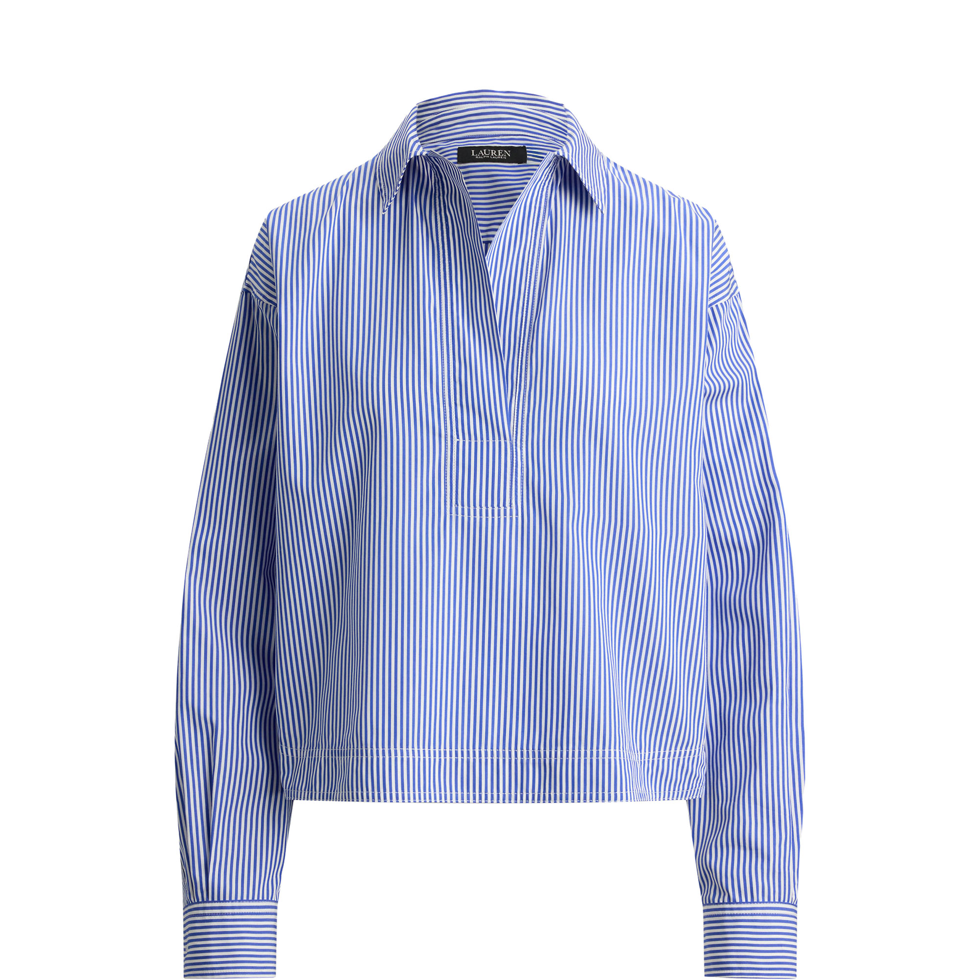 Striped Relaxed Cropped Shirt