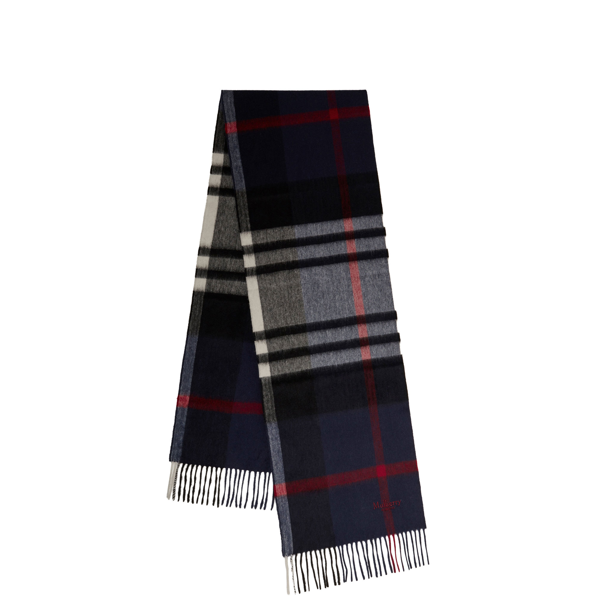 Small Check Merino Wool Logo Scarf