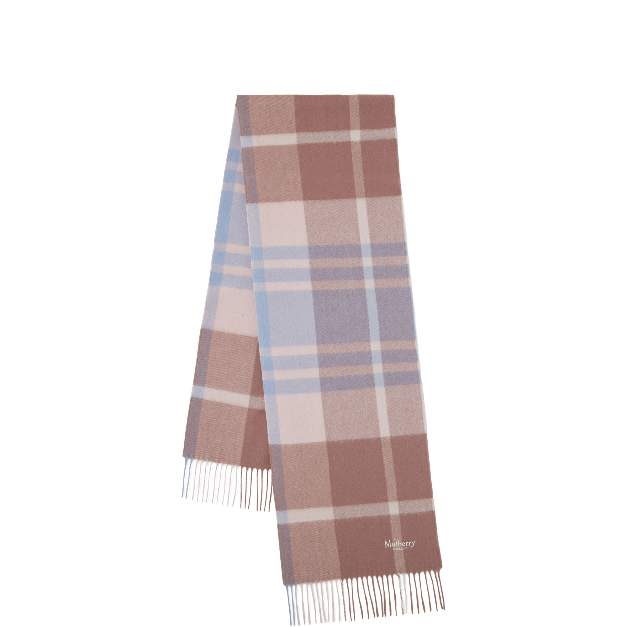 Small Check Merino Wool Logo Scarf