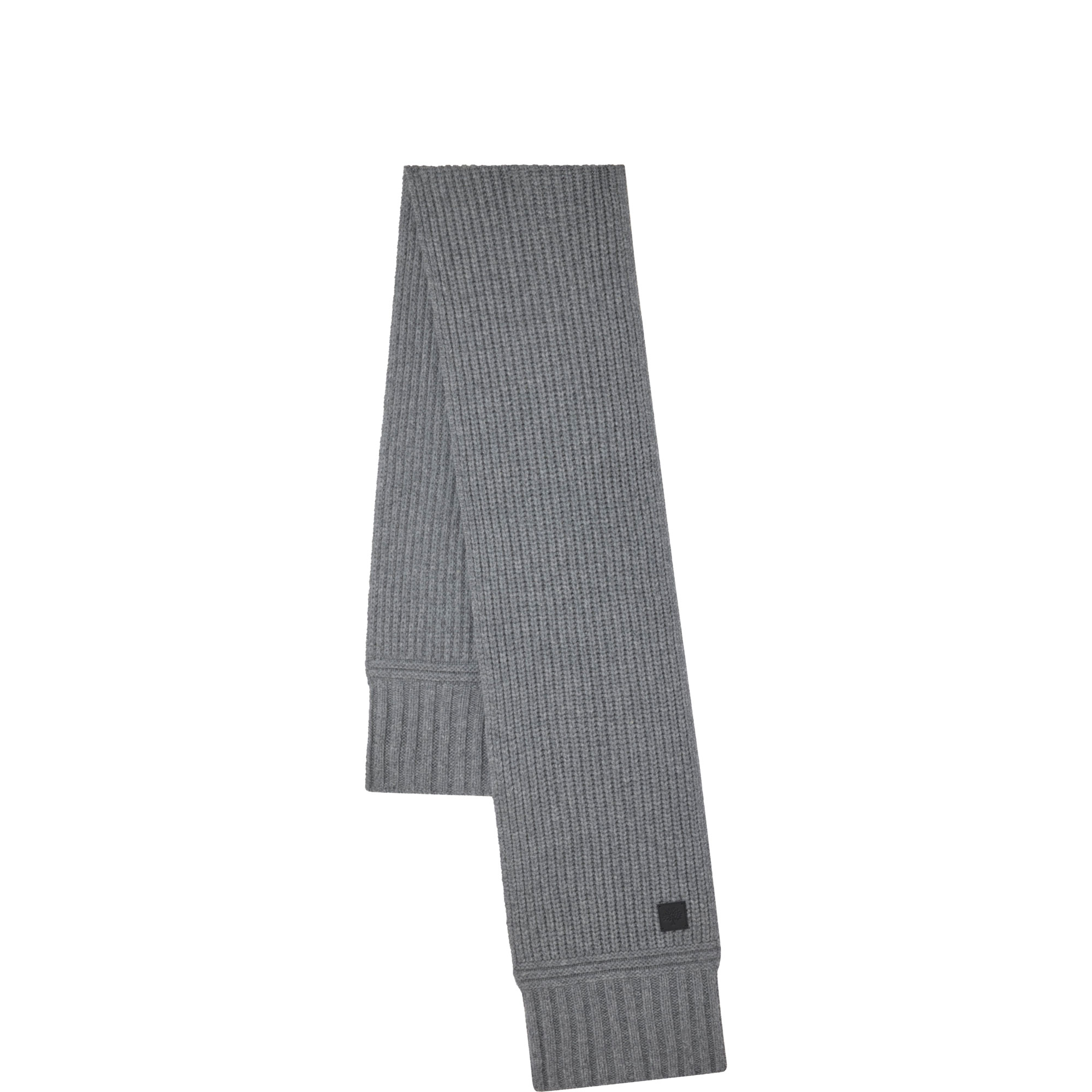 Chunky Ribbed Wool Logo Scarf