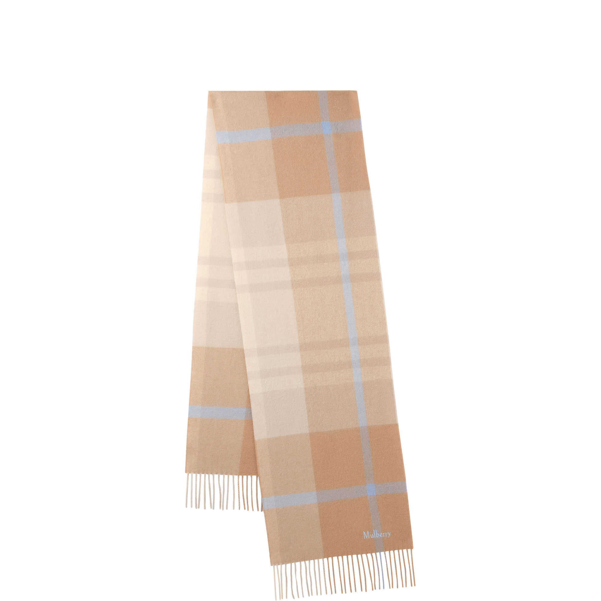 Small Check Merino Wool Logo Scarf