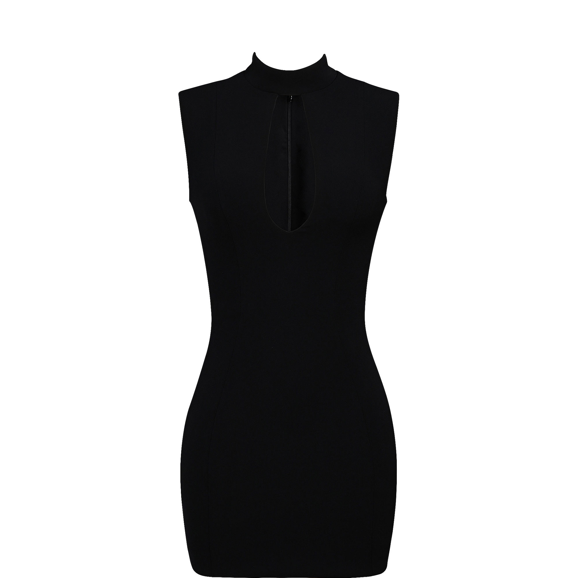 Rosa Crepe Keyhole Mini Dress