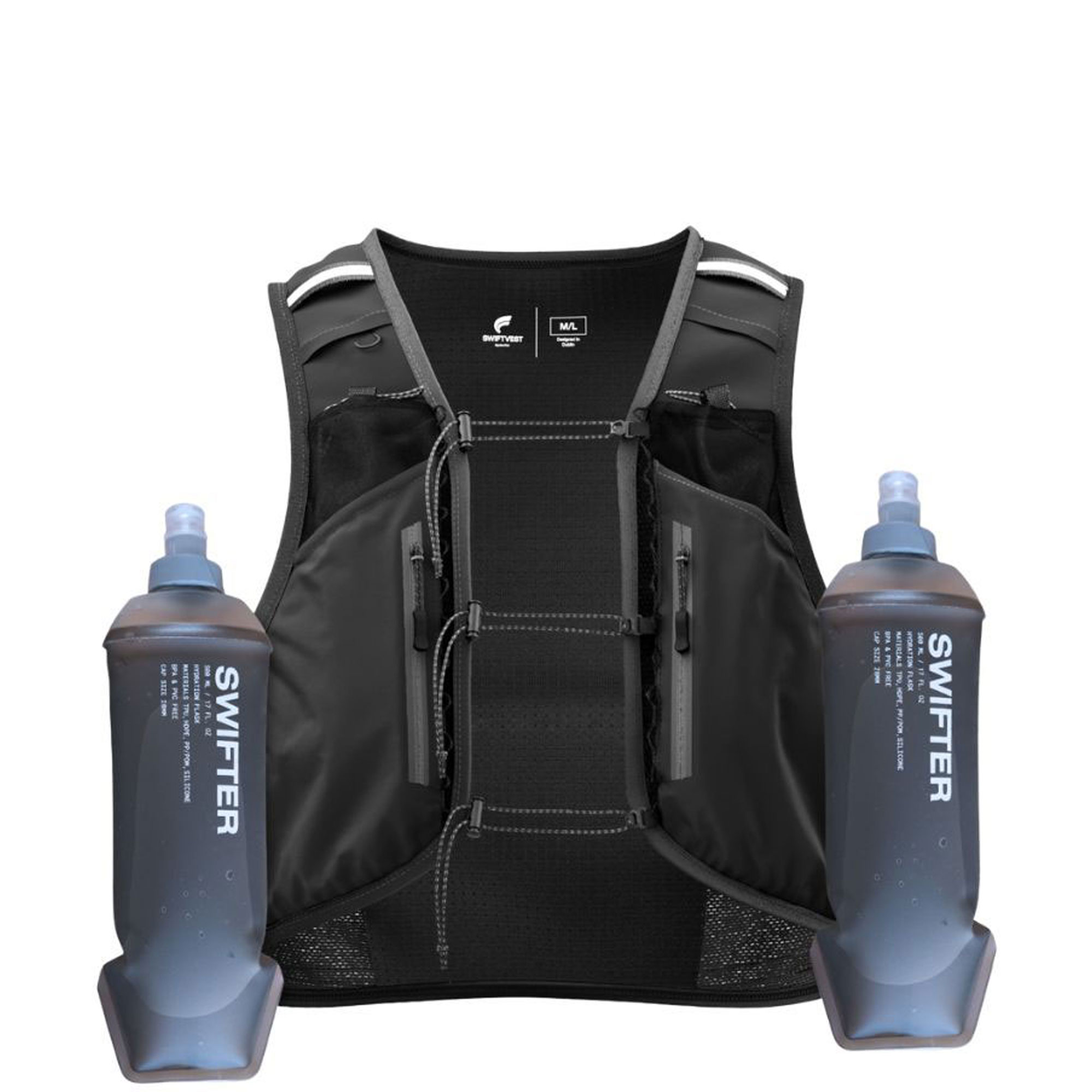 SWIFTVEST Trail Running Vest + 2x 500ml Soft Flasks XS/S