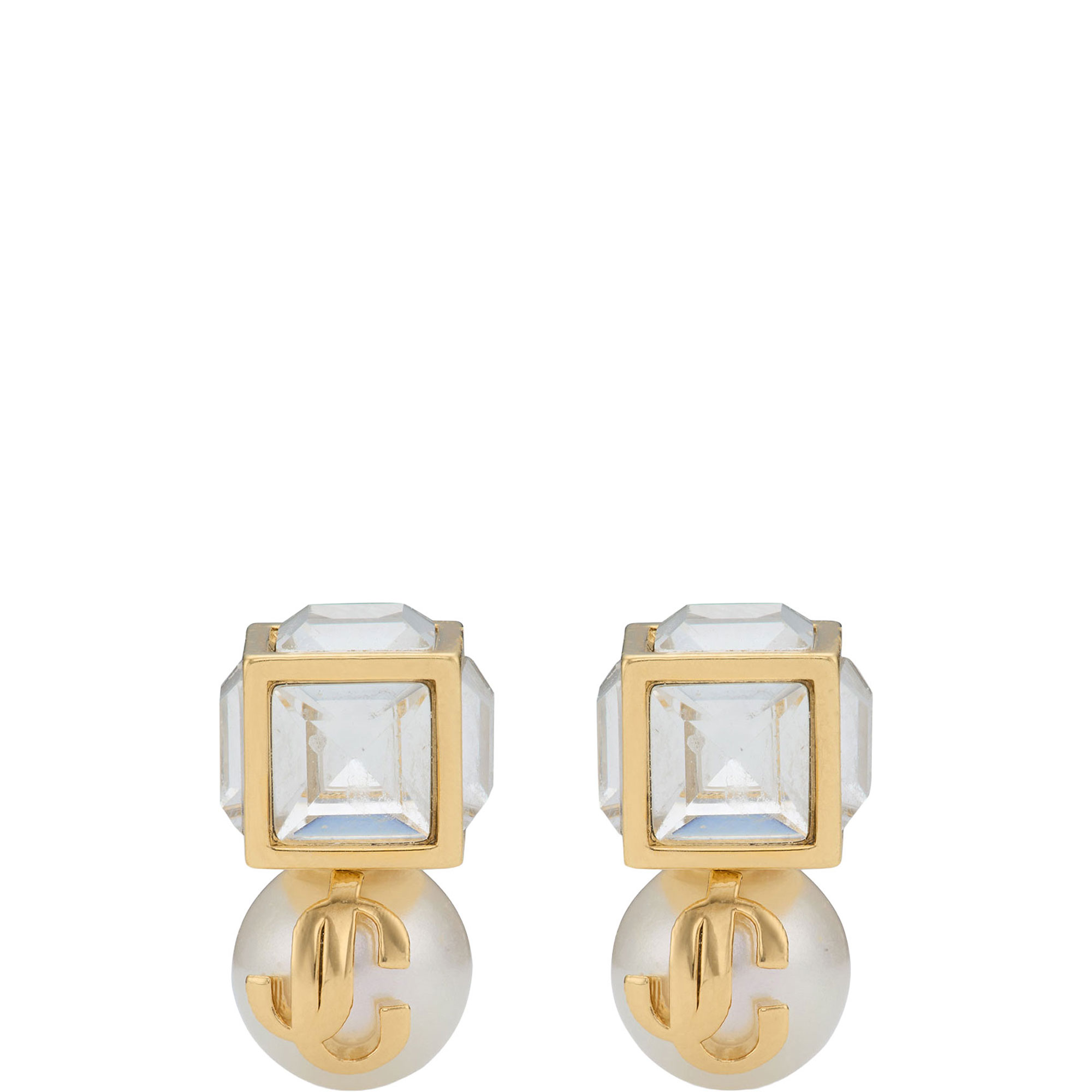 JC Pearl Cube Stud Earrings