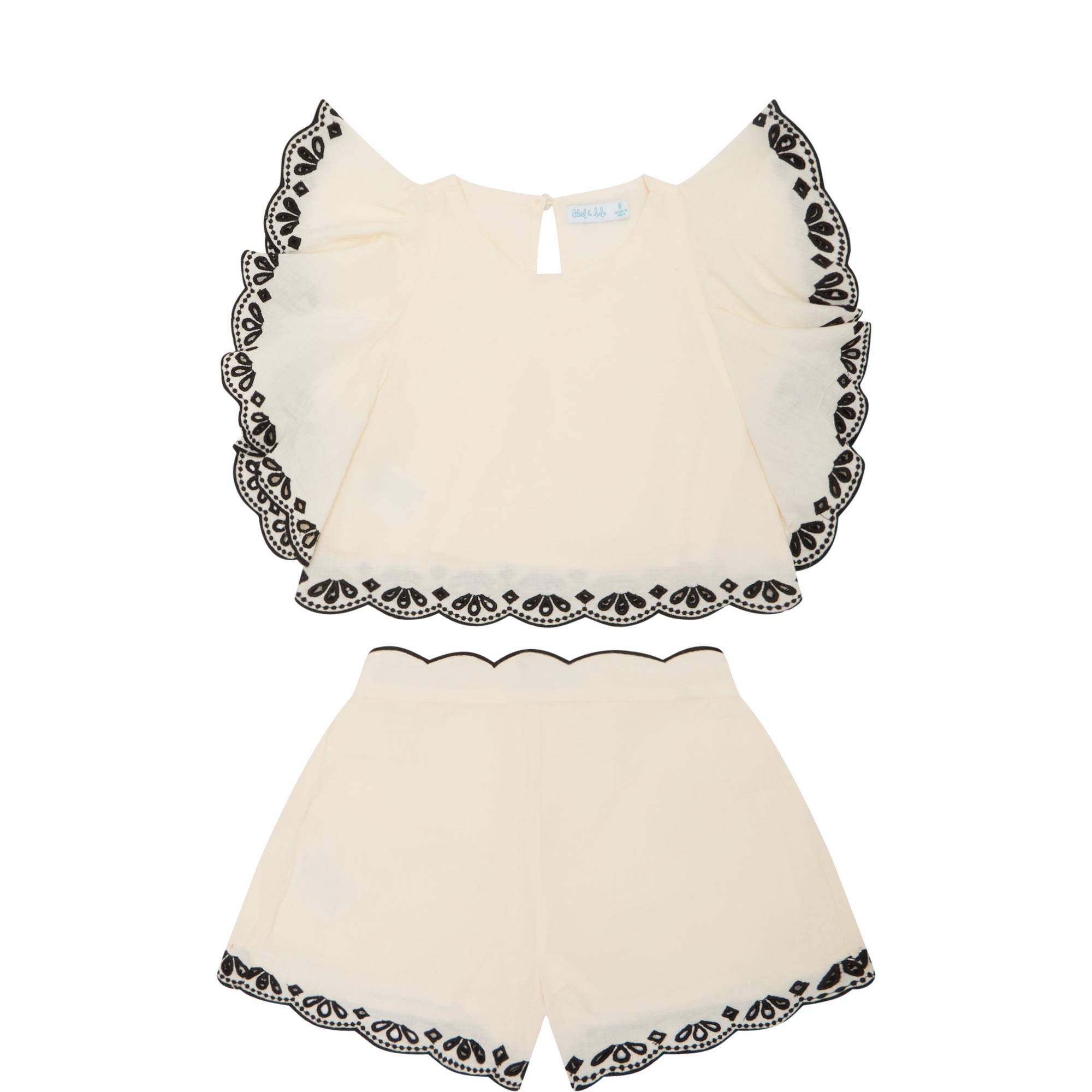 Bermuda Embroidered Top & Shorts Two-Piece Set