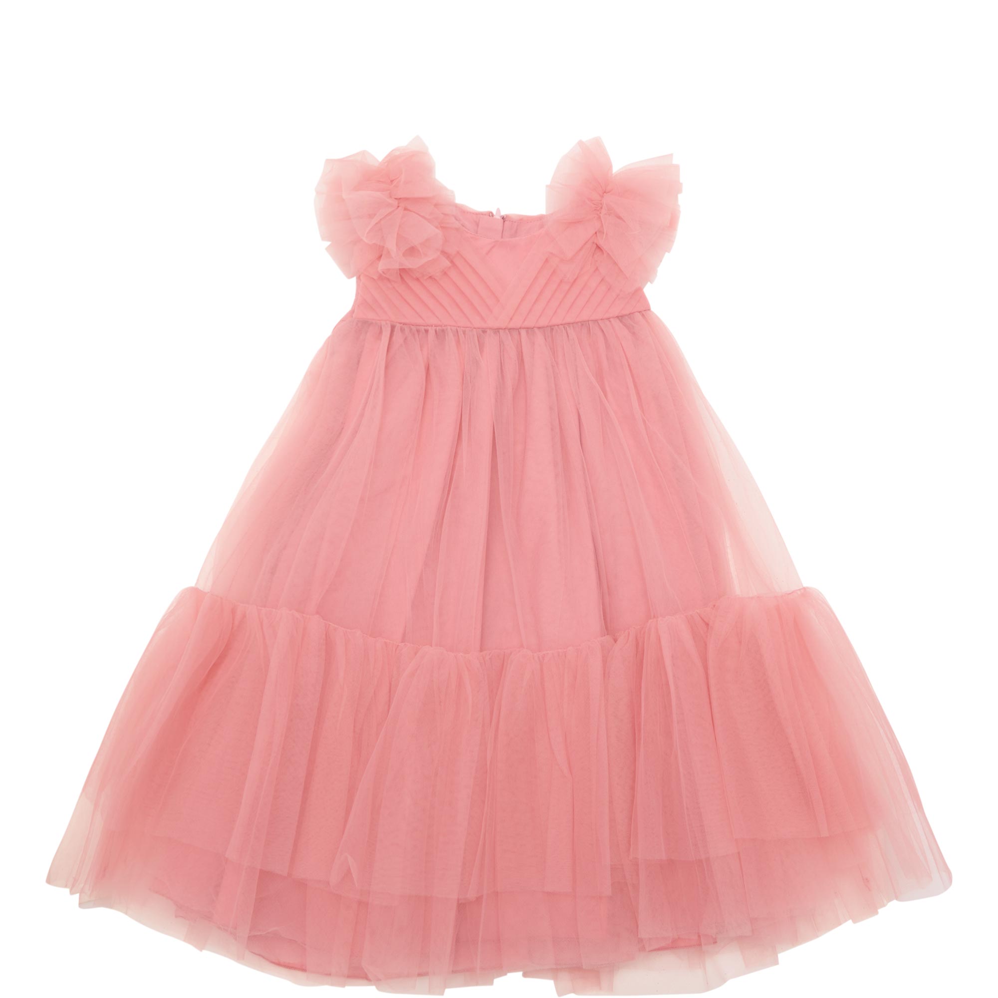Tulle Ruffle Flared Dress