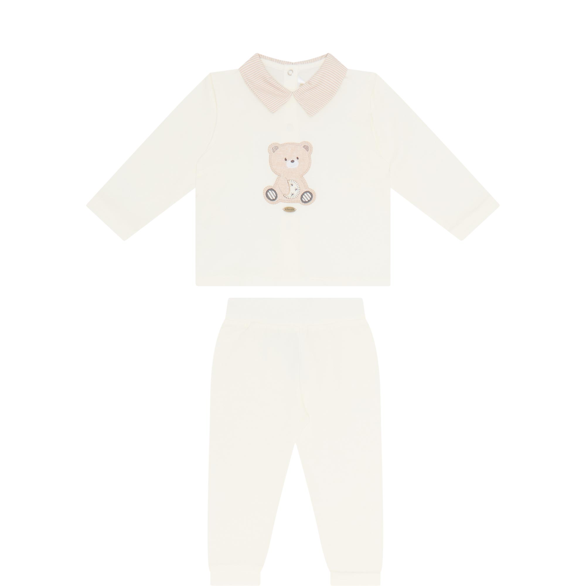 Teddy Polo Shirt & Bottoms Two-Piece Set