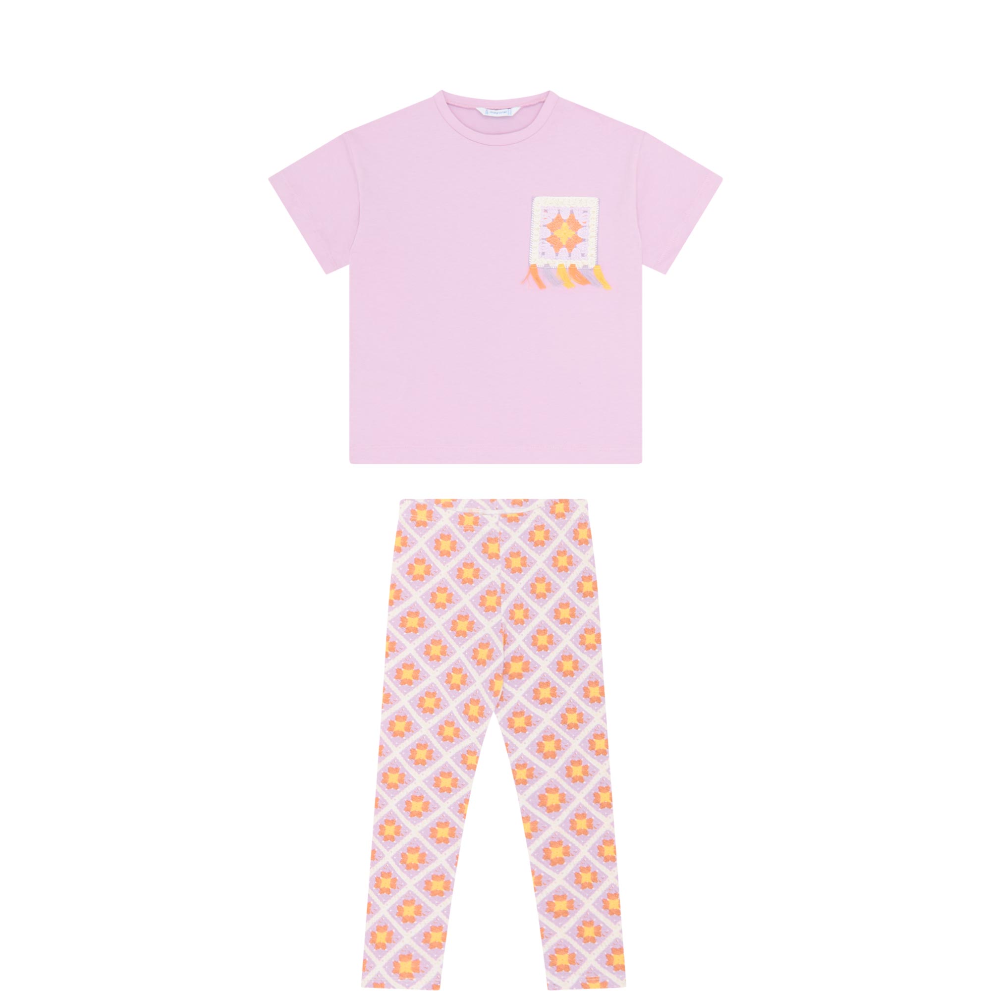 T-Shirt & Printed Leggings Two-Piece Set