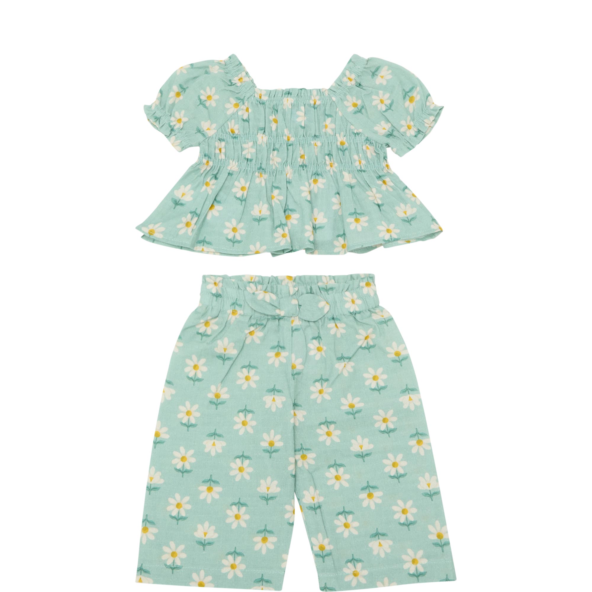 Daisy Print Top & Trousers Two-Piece Set
