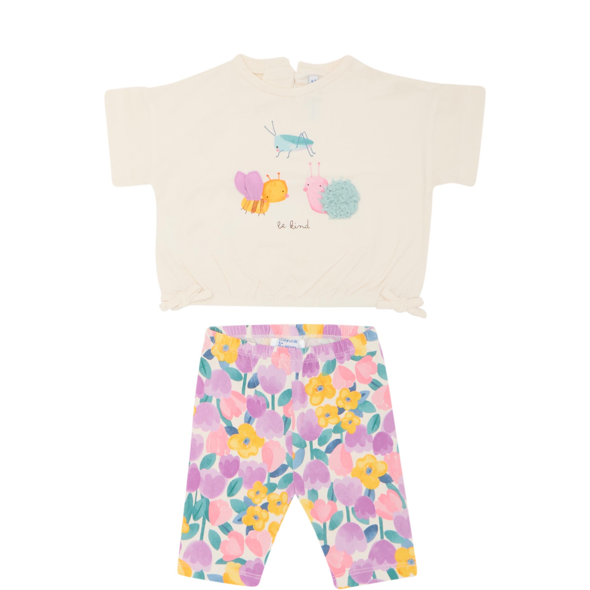 Bug Graphic T-Shirt & Floral Leggings Two-Piece Set