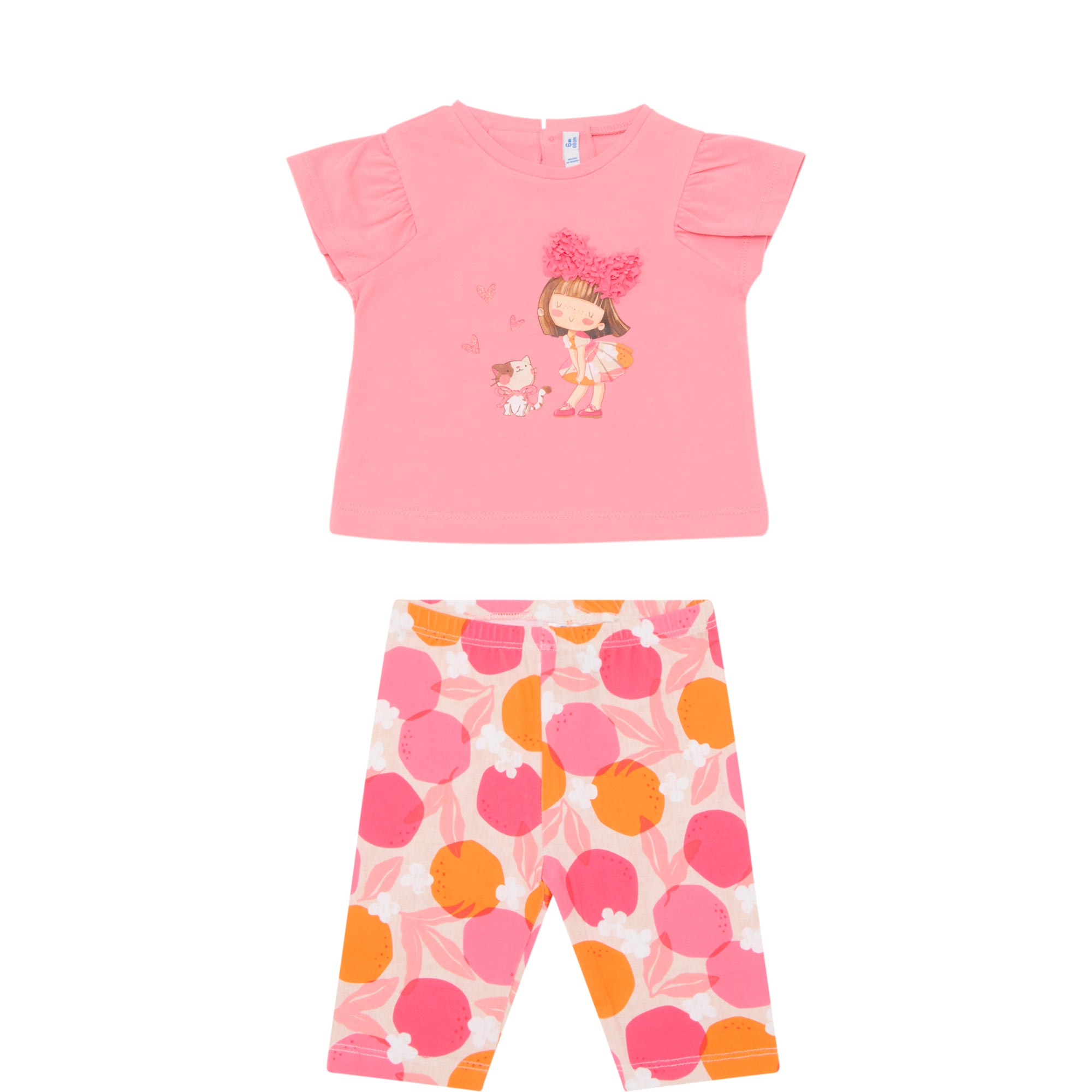 Graphic Print T-Shirt & Printed Leggings Two-Piece Set