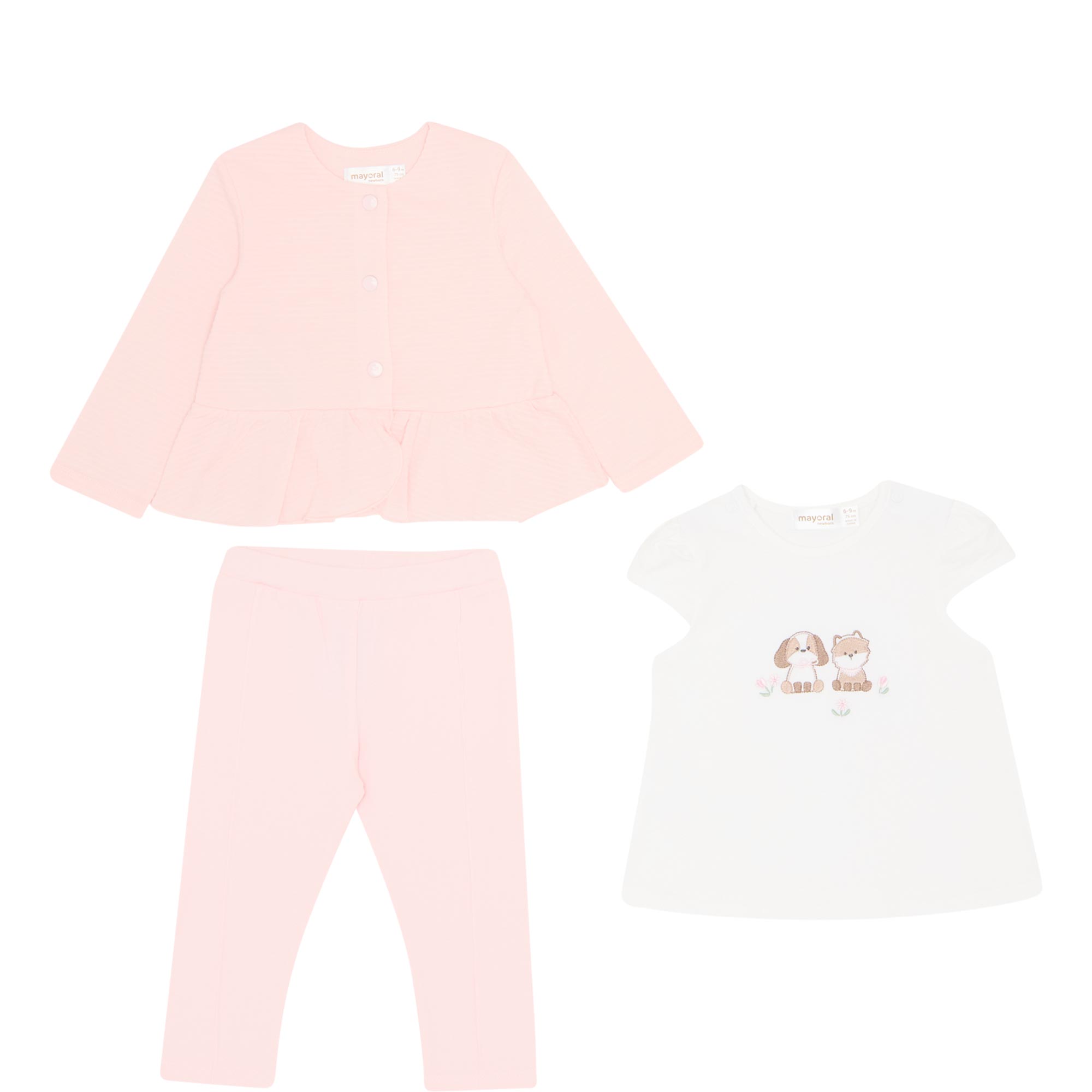 Cardigan, T-Shirt & Leggings Three-Piece Set