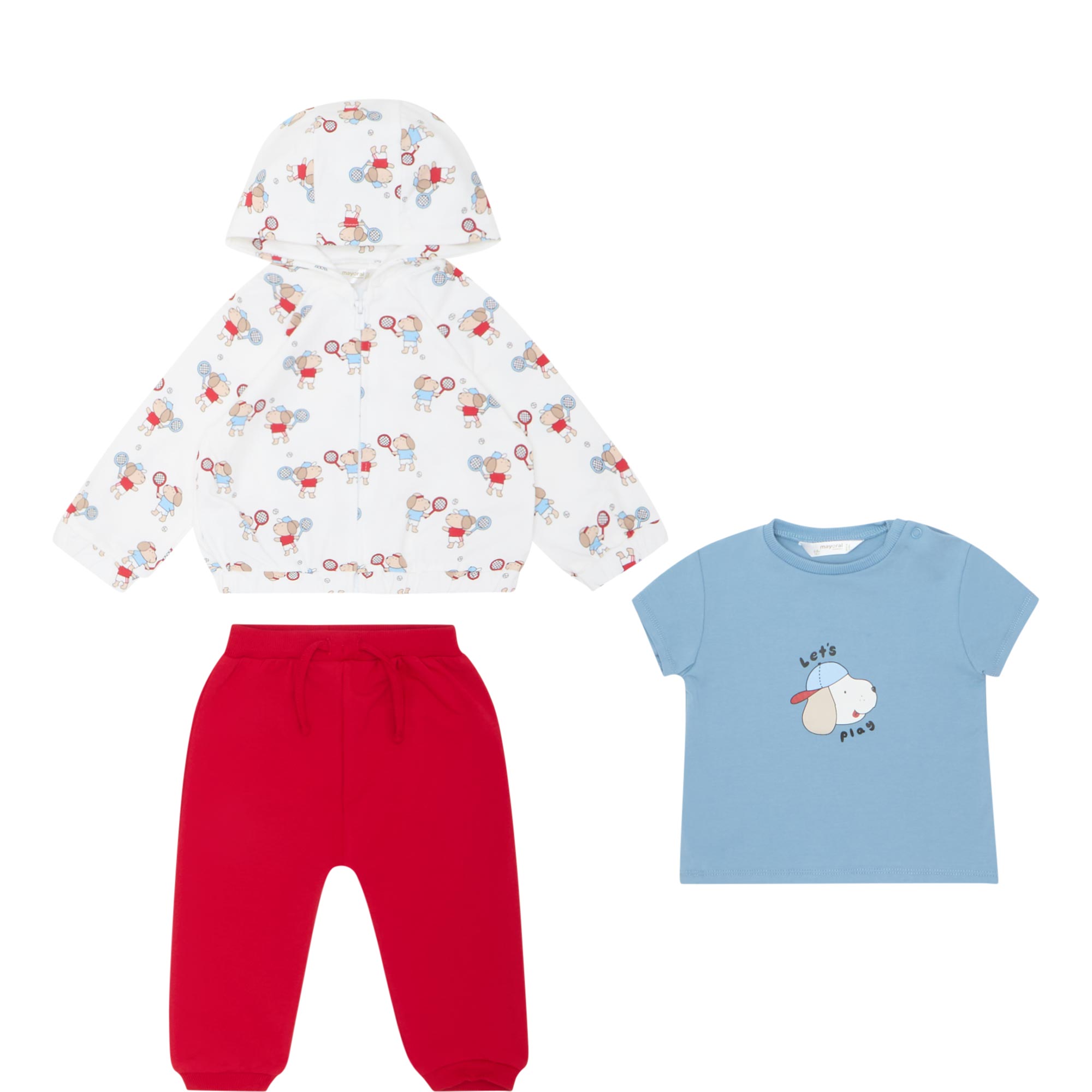 Let's Play T-Shirt, Track Pants & Hoodie Three-Piece Set