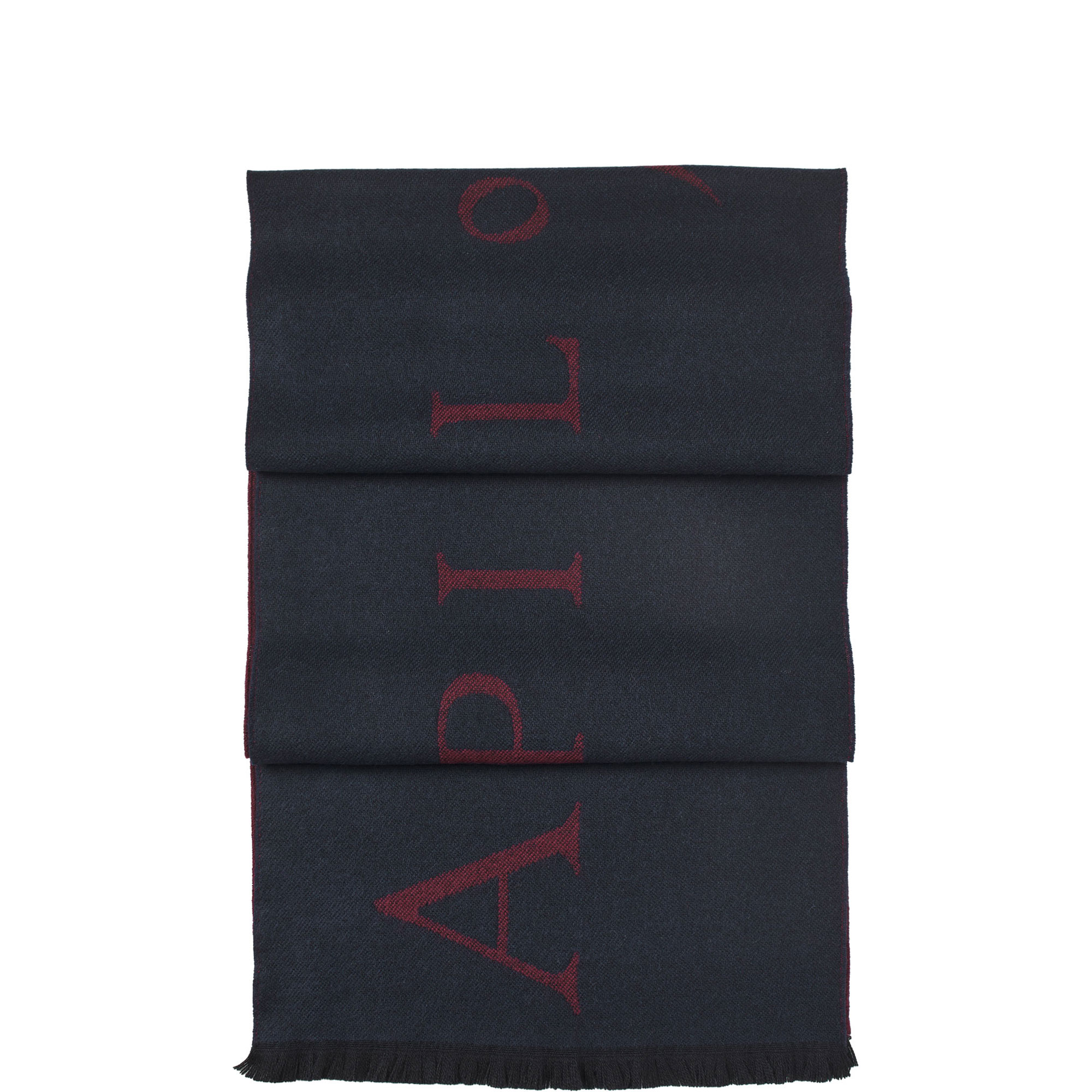 Two-Tone Logo Wool Scarf