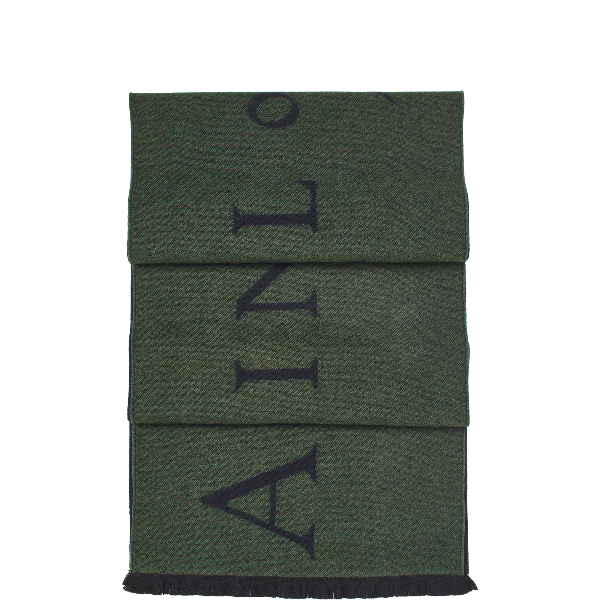 Two-Tone Logo Wool Scarf