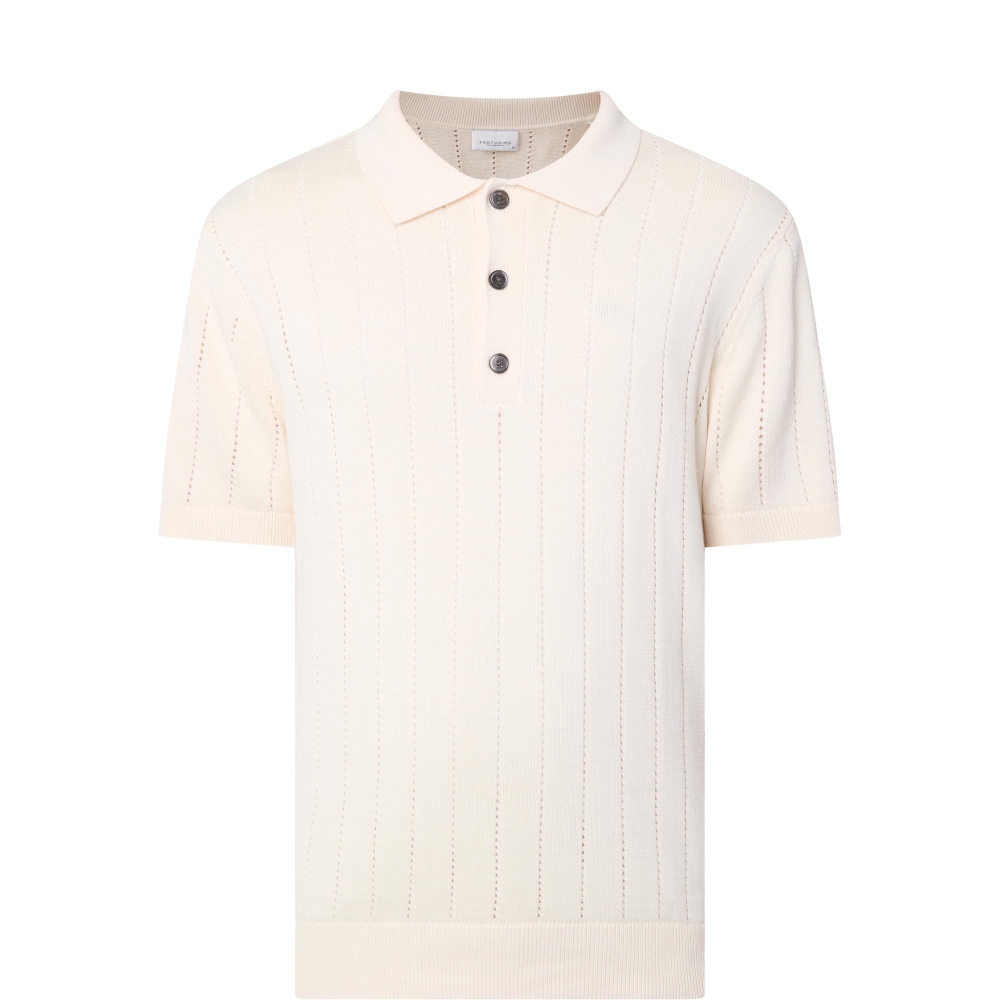Open Work Knitted Polo Shirt