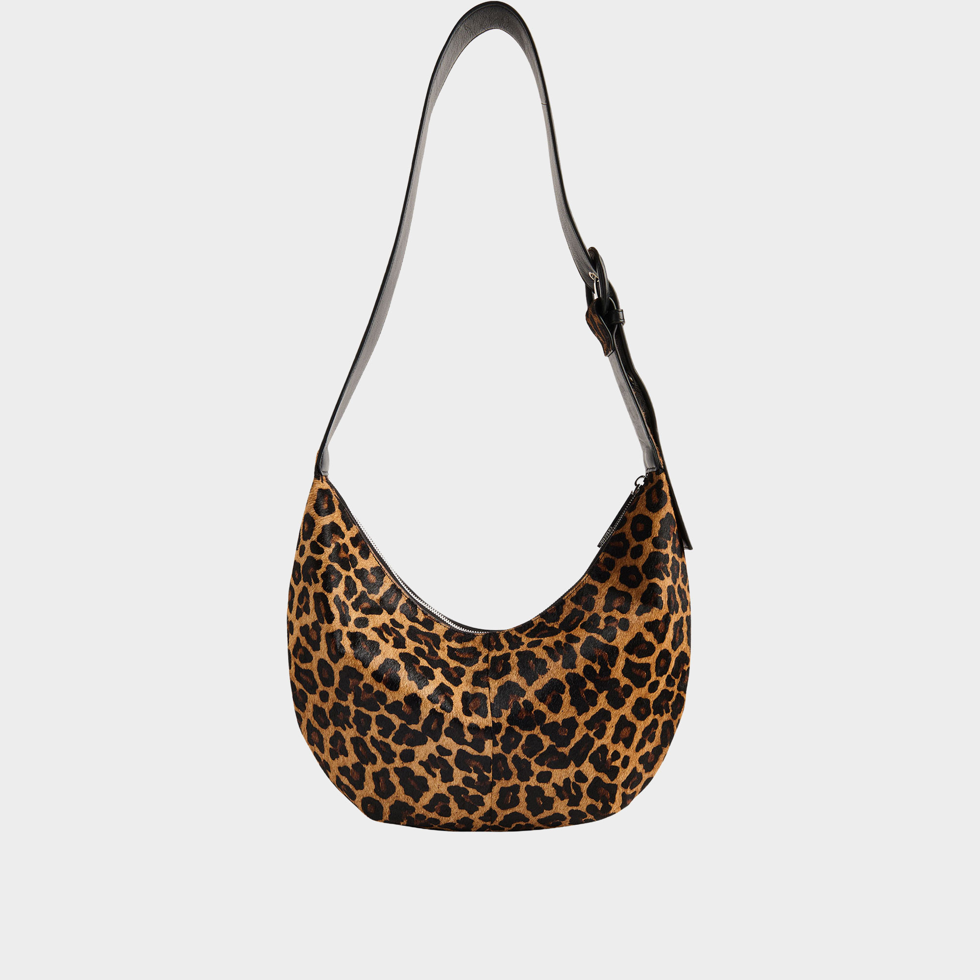 Sia Leopard Curved Crossbody Bag