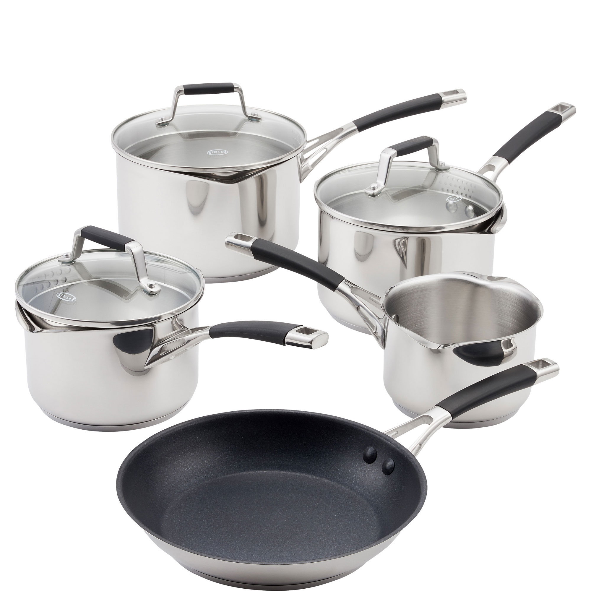 Flow Draining Saucepan Five-Piece Set