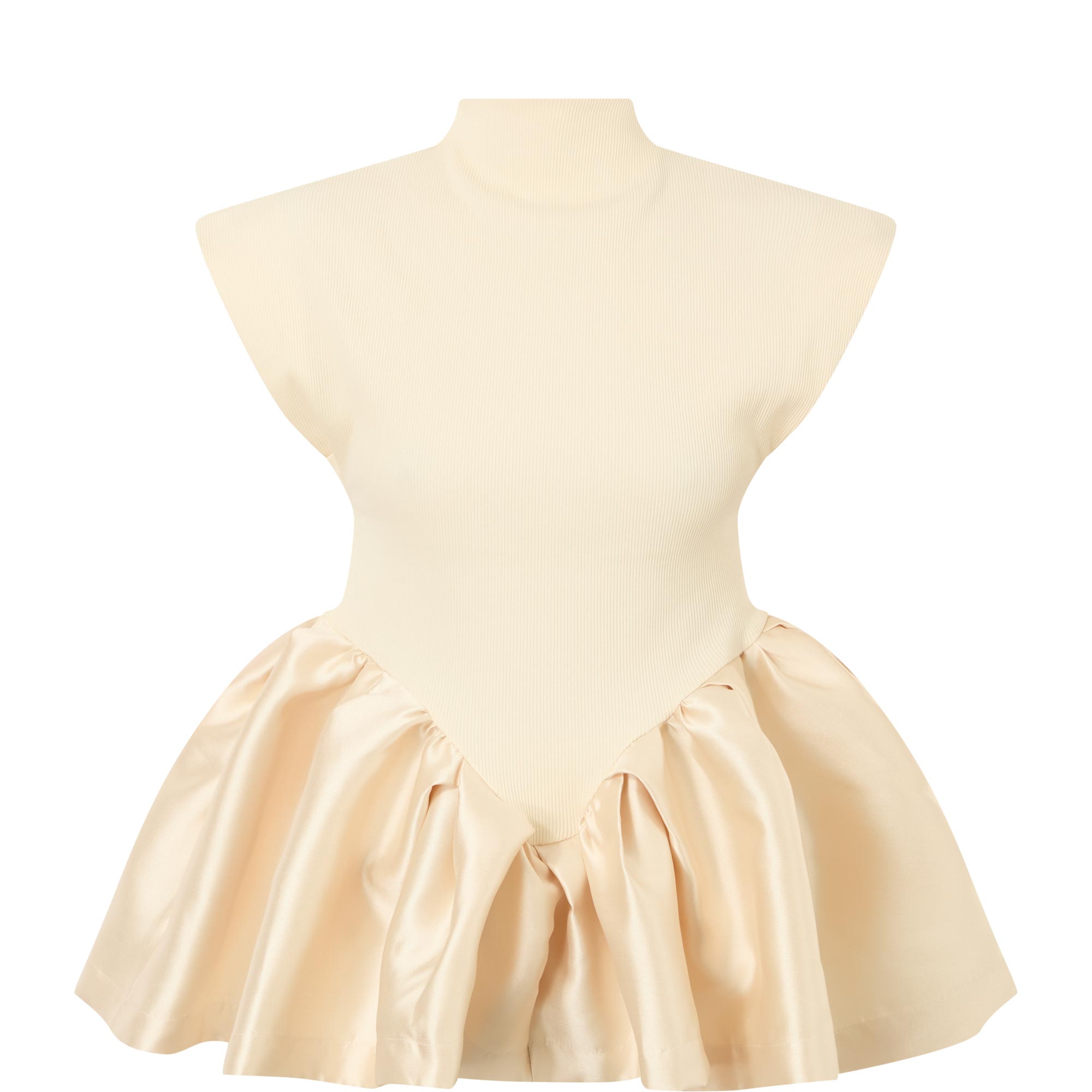 Contrast Peplum Blouse