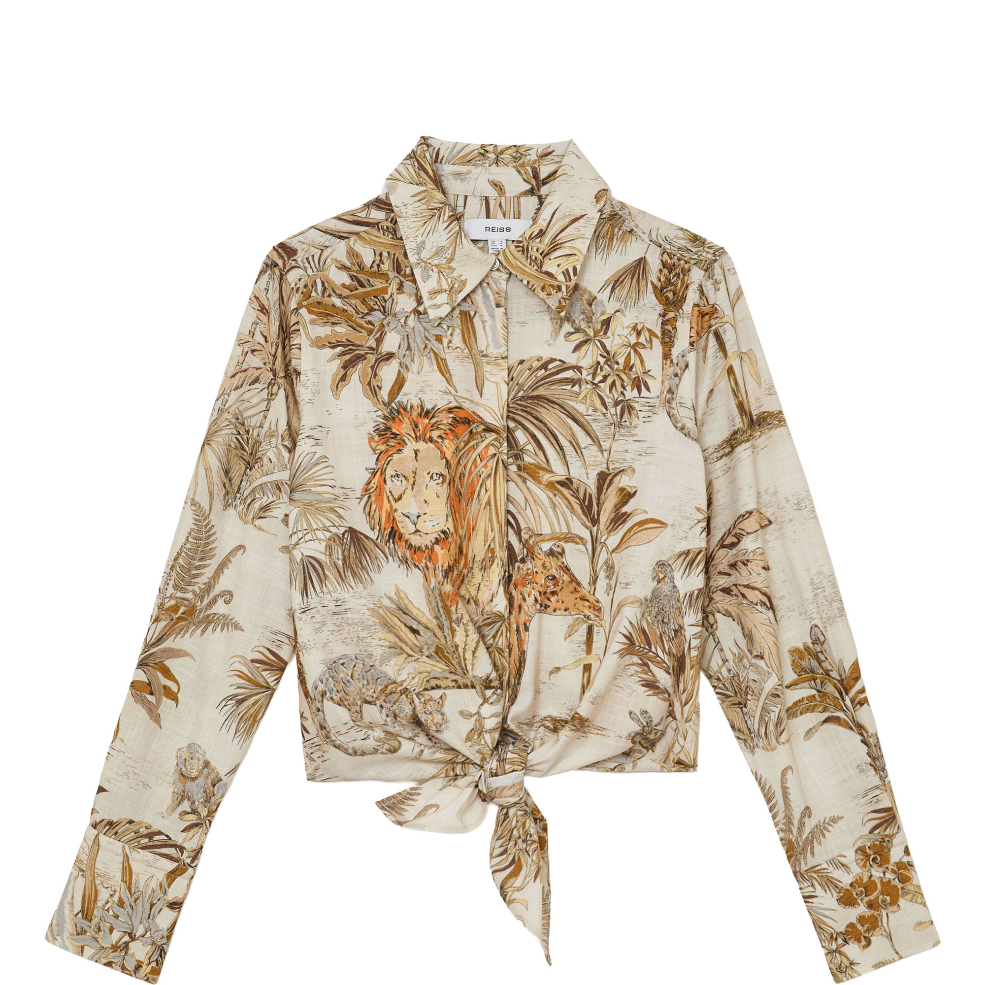 Cece Safari Tie-Front Blouse