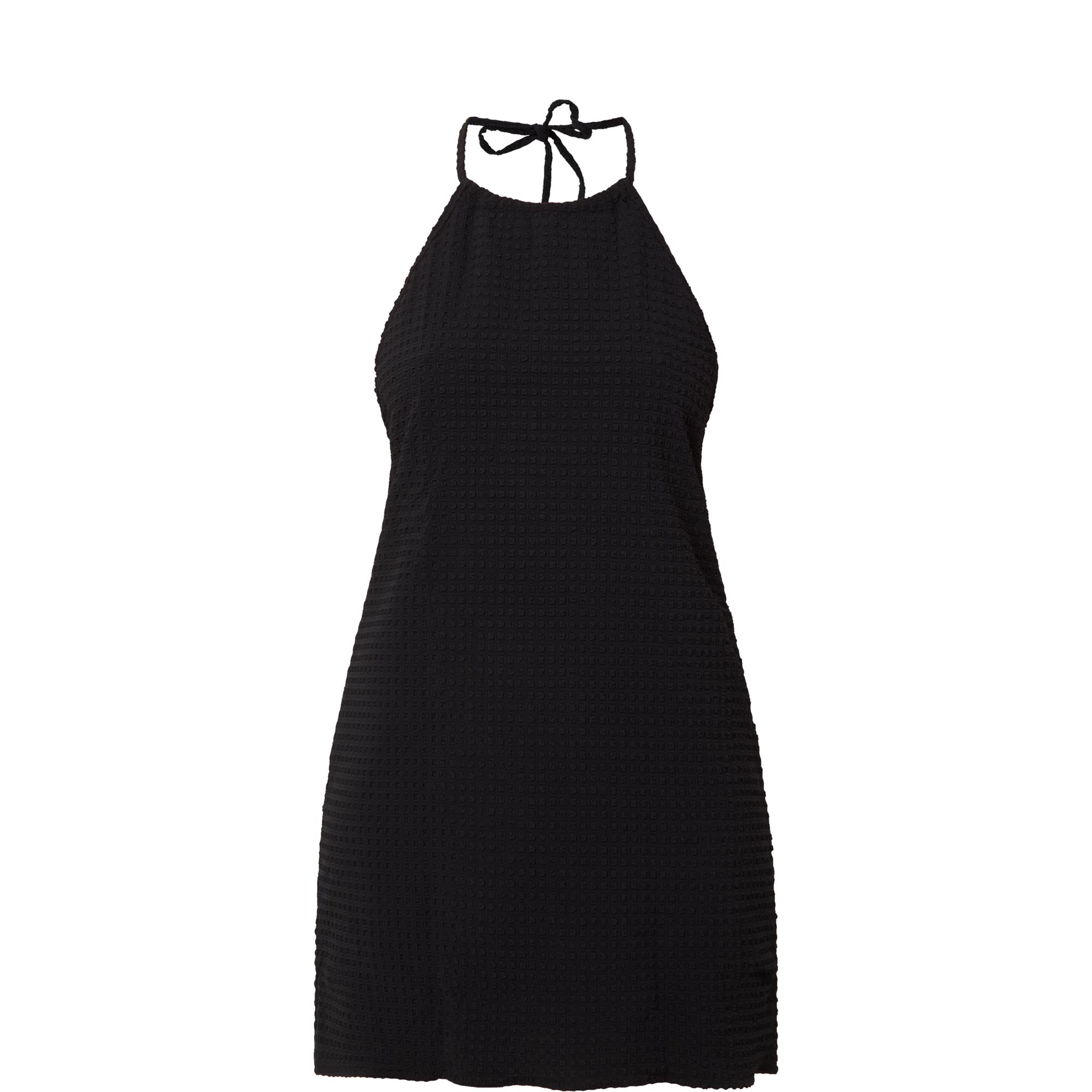 Textured Tie-Fastening Mini Dress