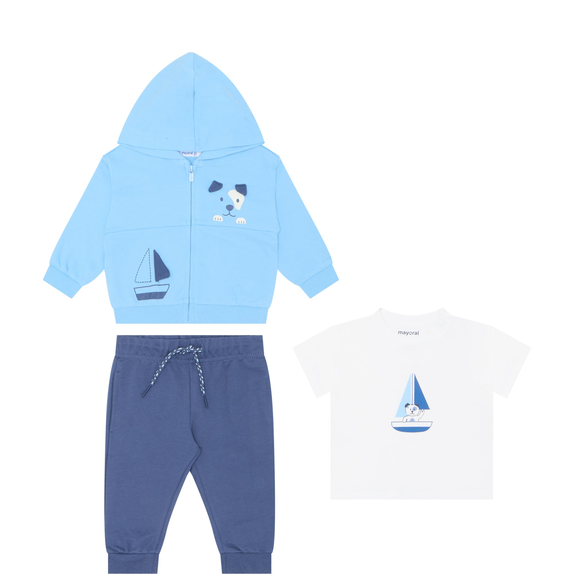 Sailing Dog T-Shirt, Hoodie & Track Pants Three-Piece Set