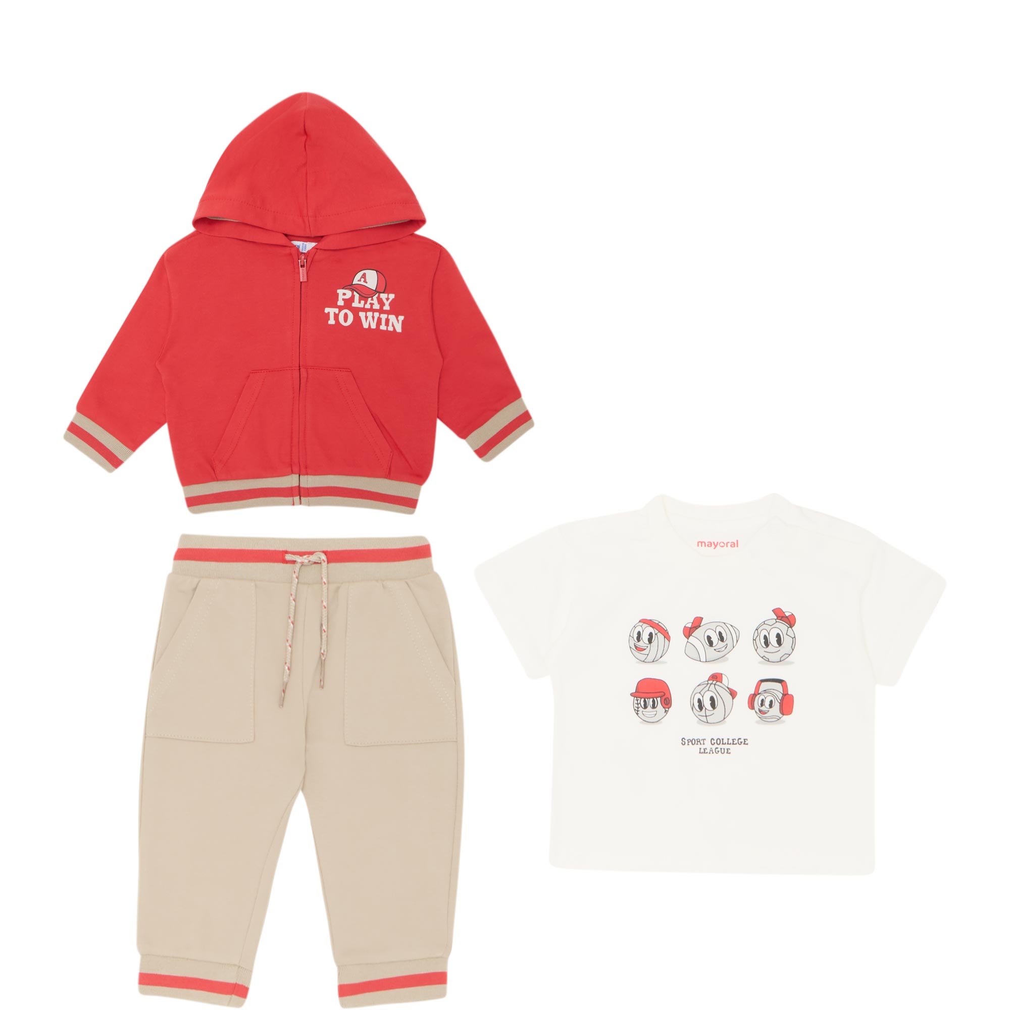 Hoodie, T-Shirt & Joggers Three-Piece Set