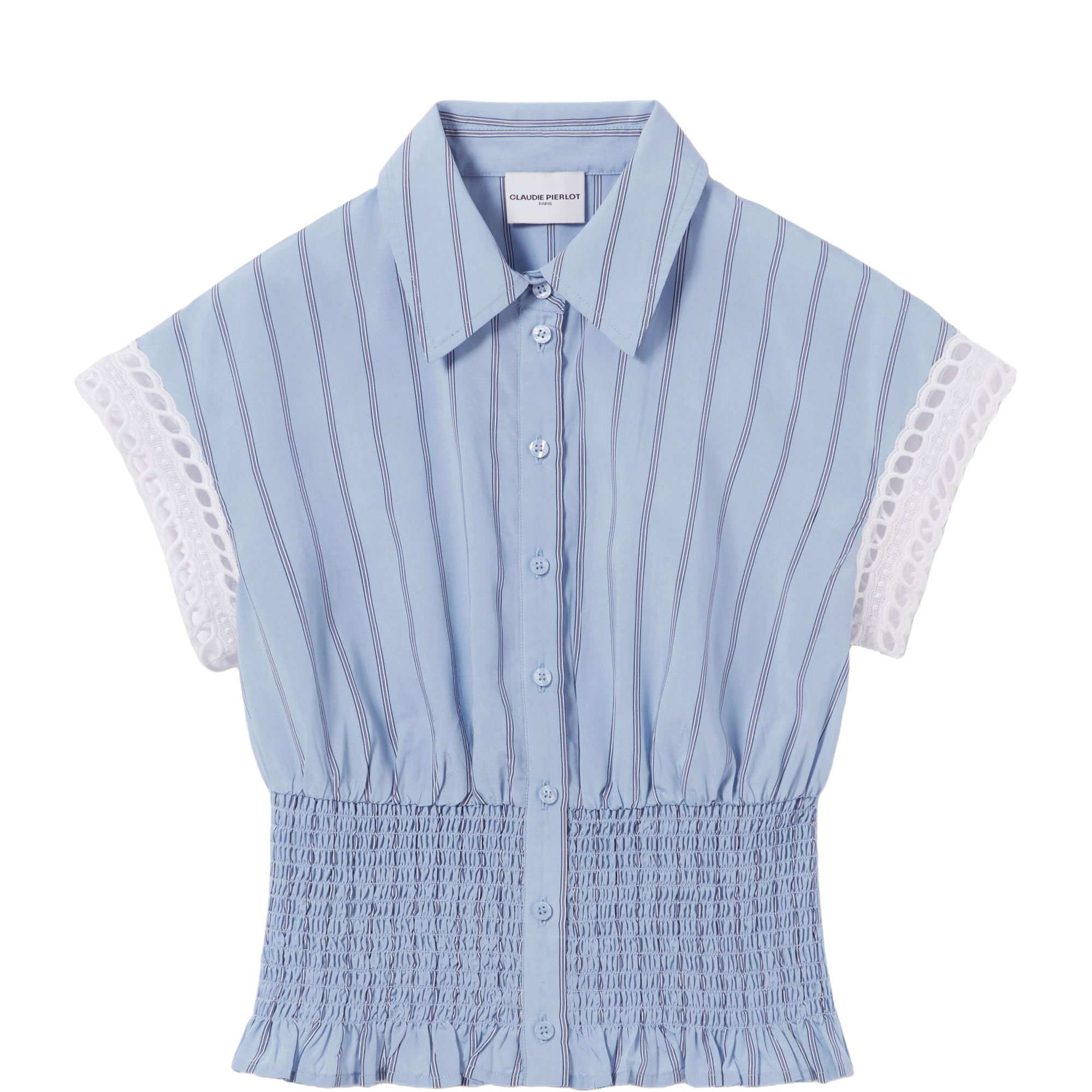 Striped Lace Trim Shirt