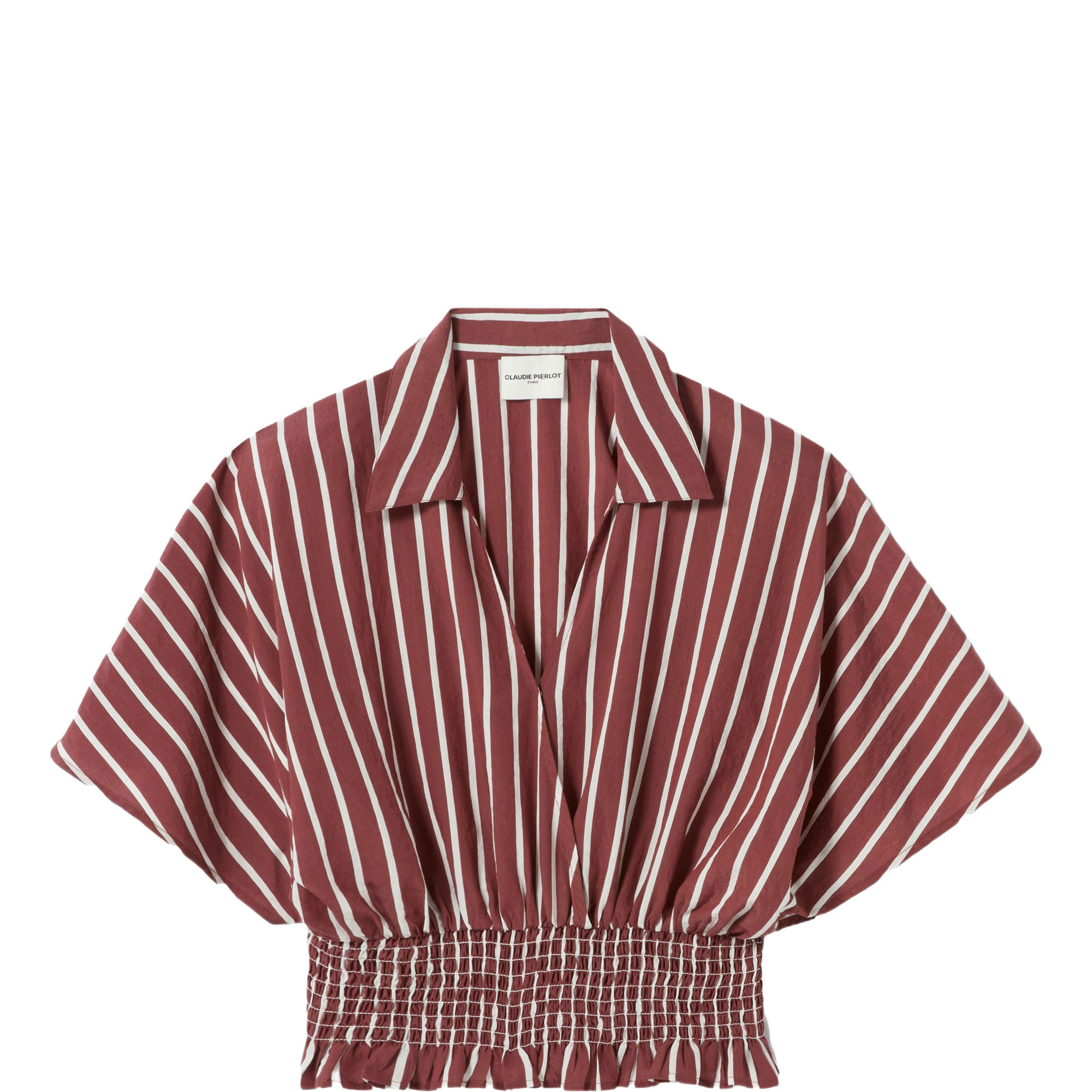 Striped Wrap Front Top