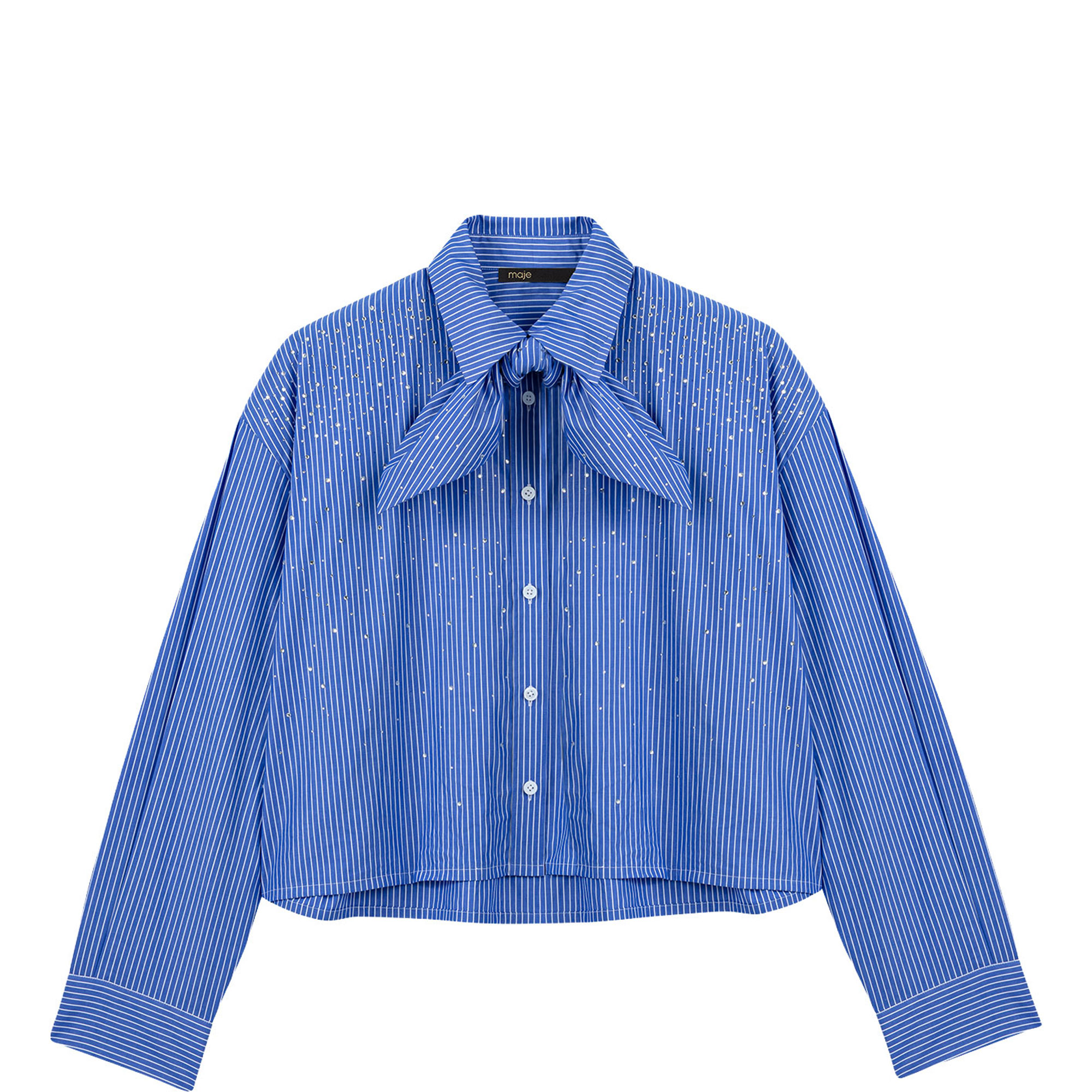 Embellished Striped Handkerchief Shirt