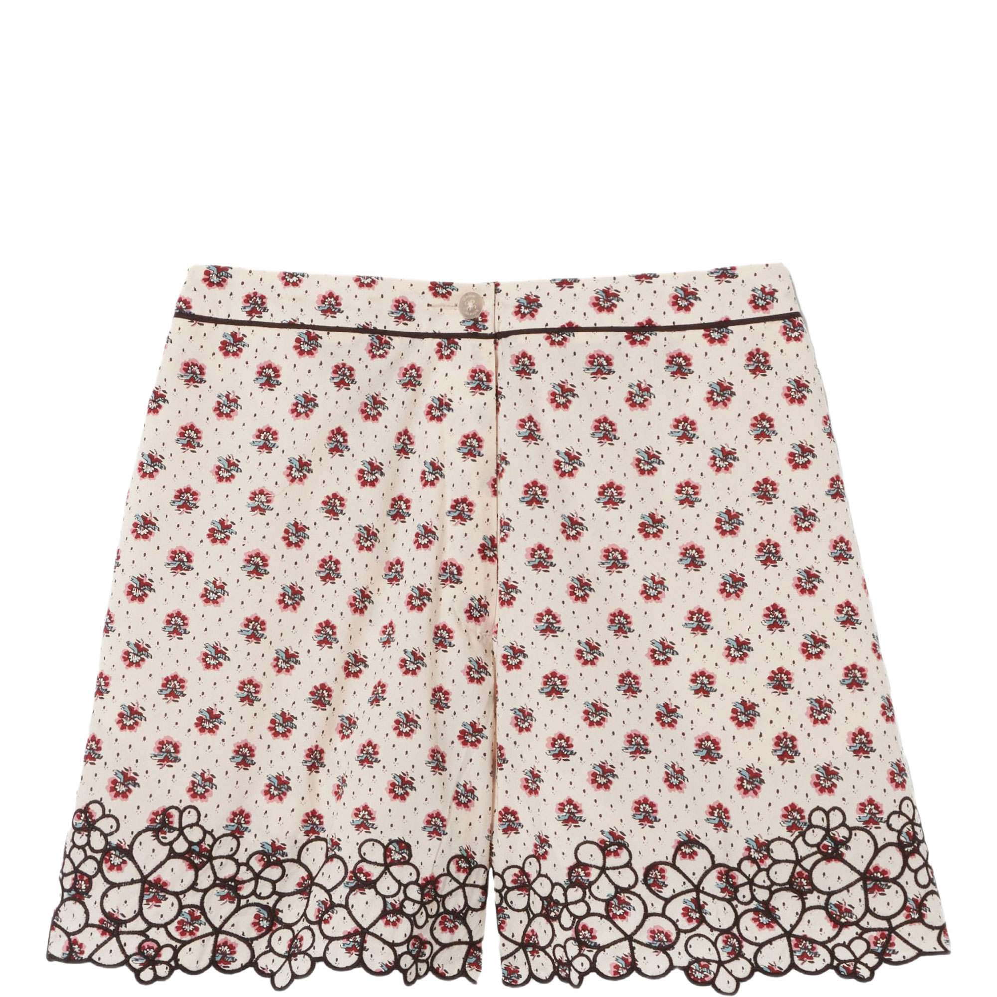 Embroidered Floral Shorts