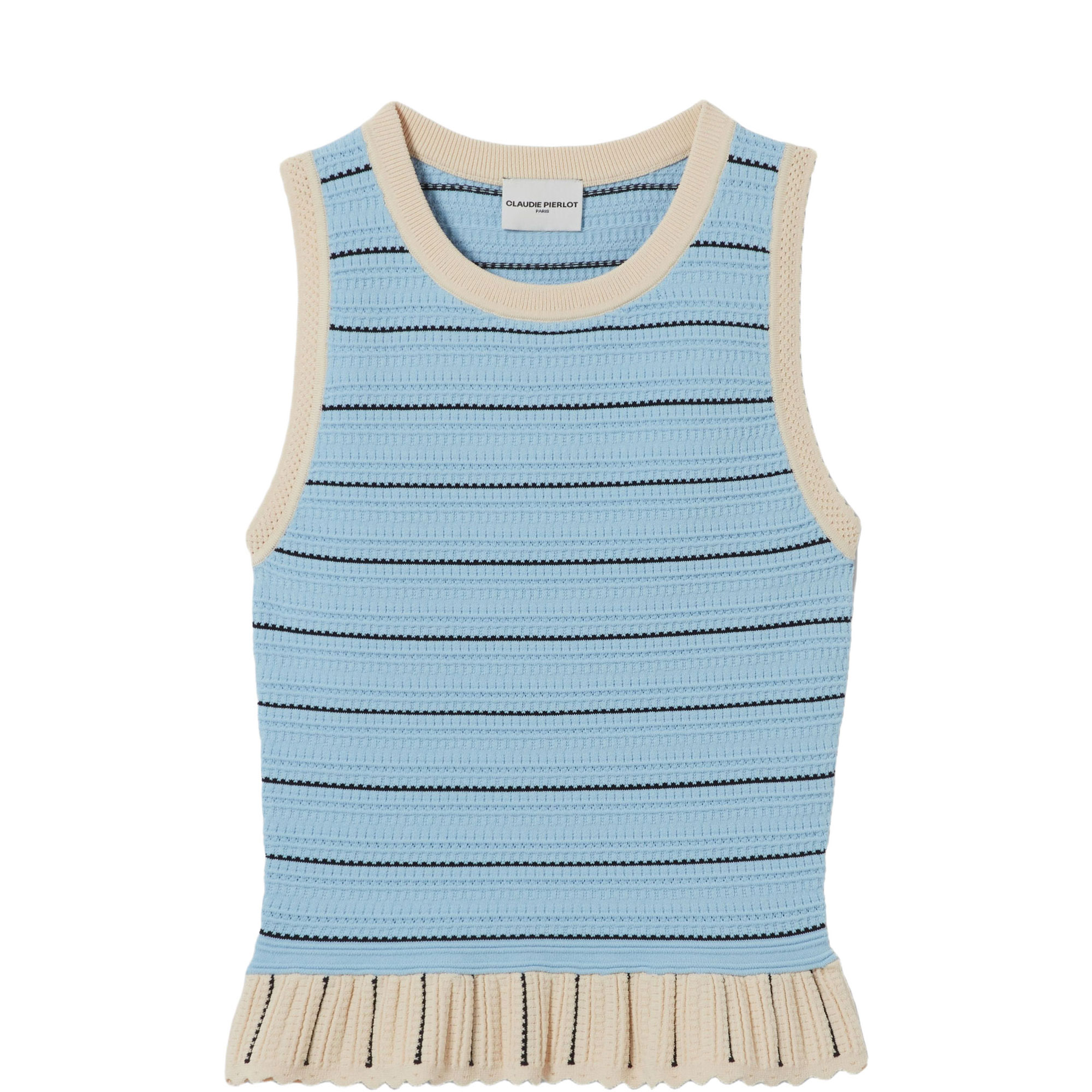 Striped Knitted Peplum Top